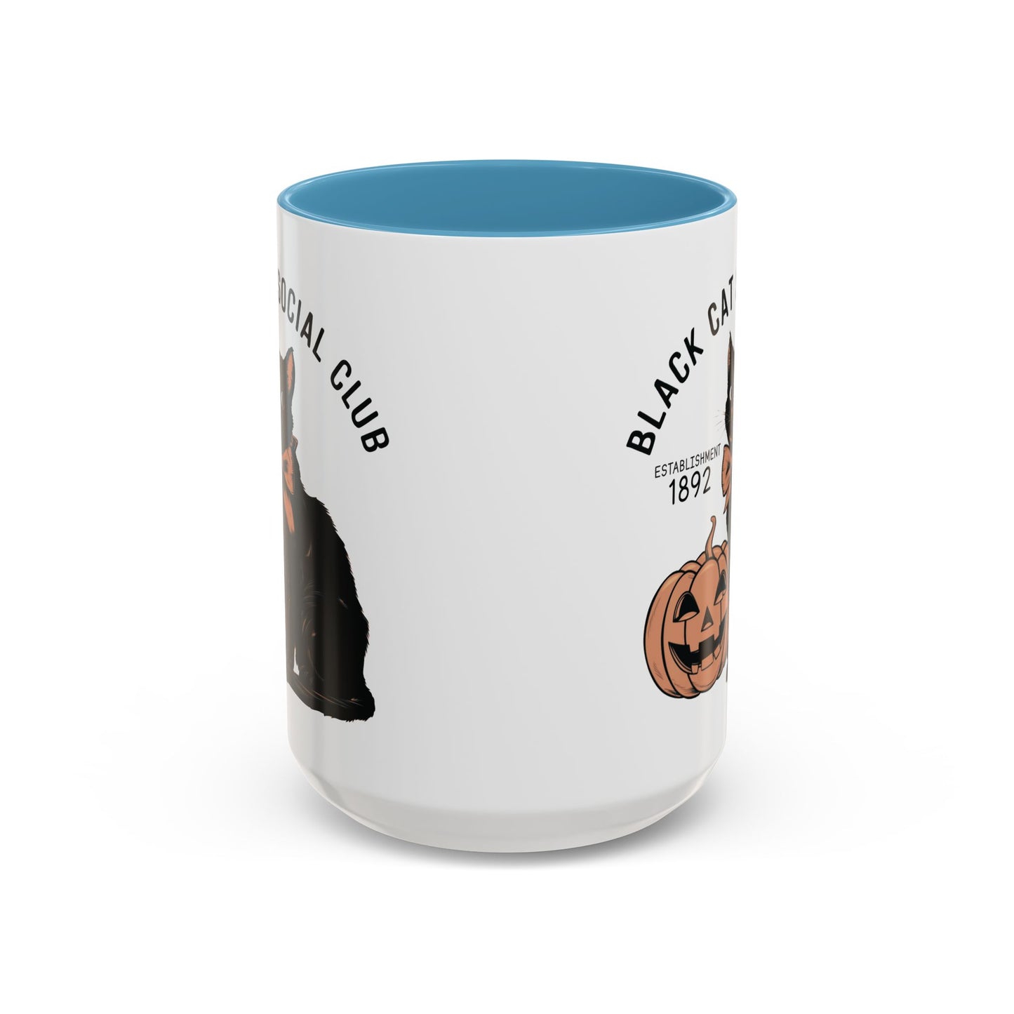 Black Cat Social Club Mug | Halloween Cat and Pumpkin Design | Spooky Coffee Mug | Fall Drinkware Gift