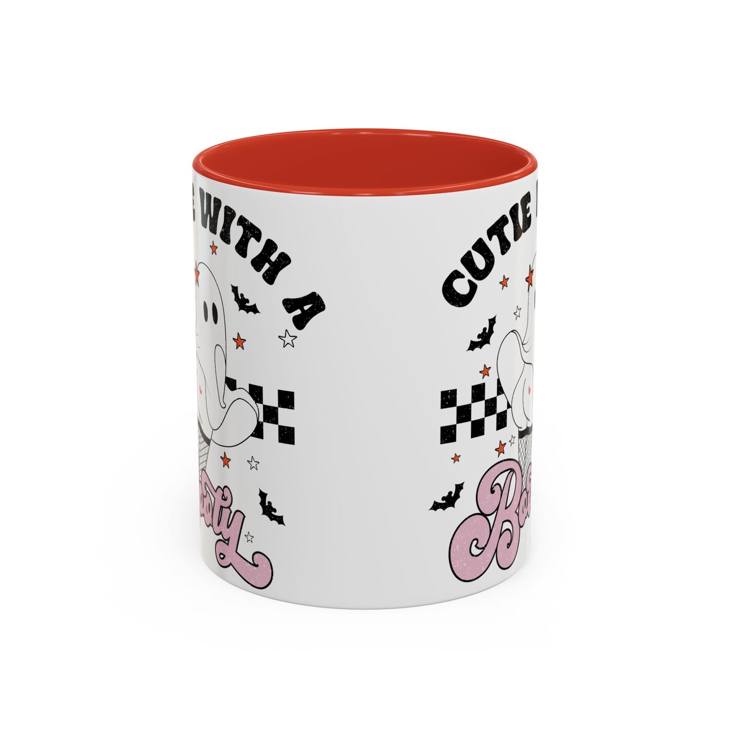 Cutie with a Booty Halloween Ghost Mug | 11oz and 15oz Ceramic Coffee Cup | Funny Halloween Design