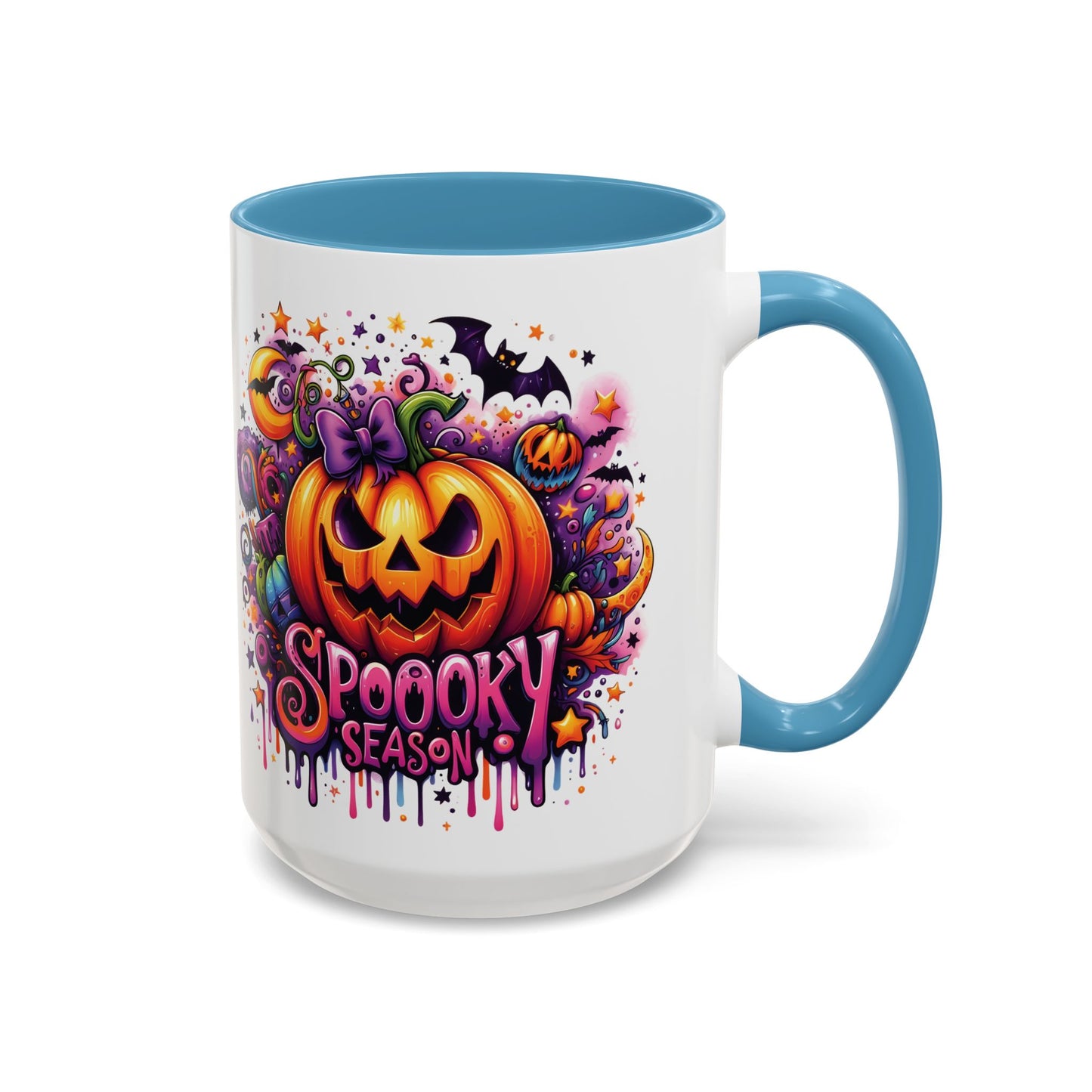 Spooky Season Halloween Mug | Colorful Jack-O'-Lantern Design | 11oz and 15oz Ceramic Coffee Cup