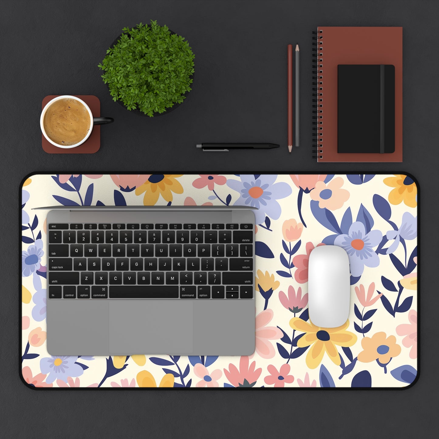 Pastel Floral Pattern Mousepad, Gaming Mousepad, Large Mousepad, Keyboard Mouse Mat, Desk Pad for Work Game Home XL 3 Sizes