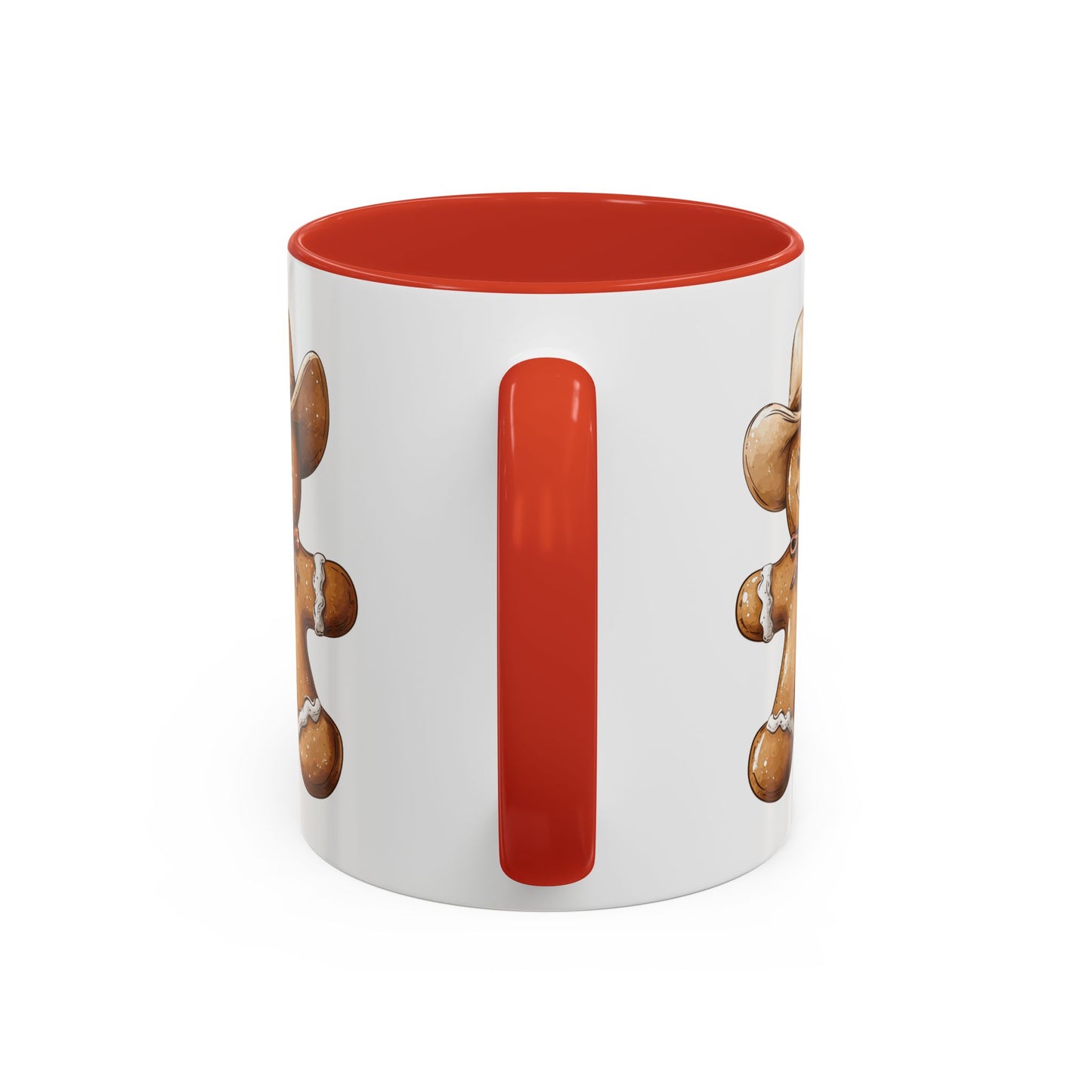 Cowboy Gingerbread Man Tan Hat Ceramic Mug - Festive Western Holiday Design - Perfect for Christmas and Cookie Lovers