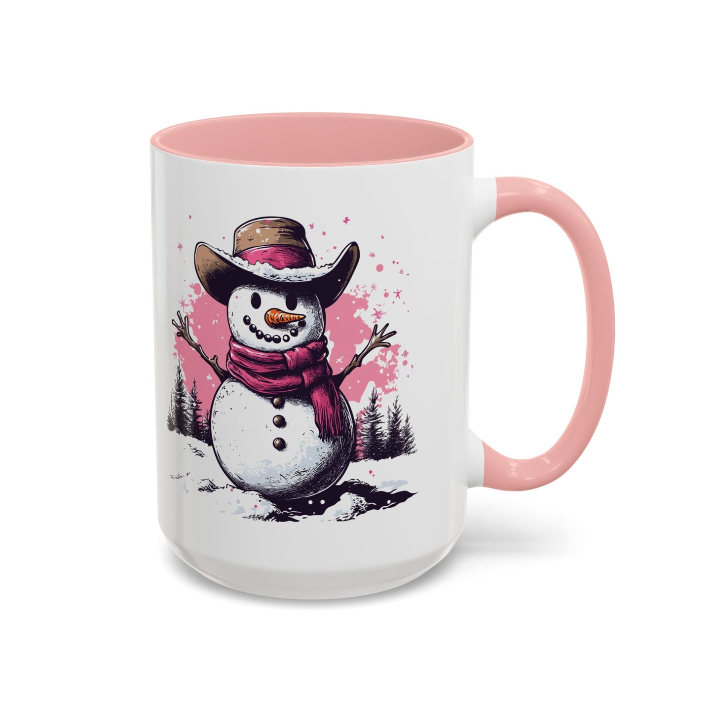 Cowboy Snowman Ceramic Mug - Festive Western Holiday Design - Perfect for Christmas and Winter Fun