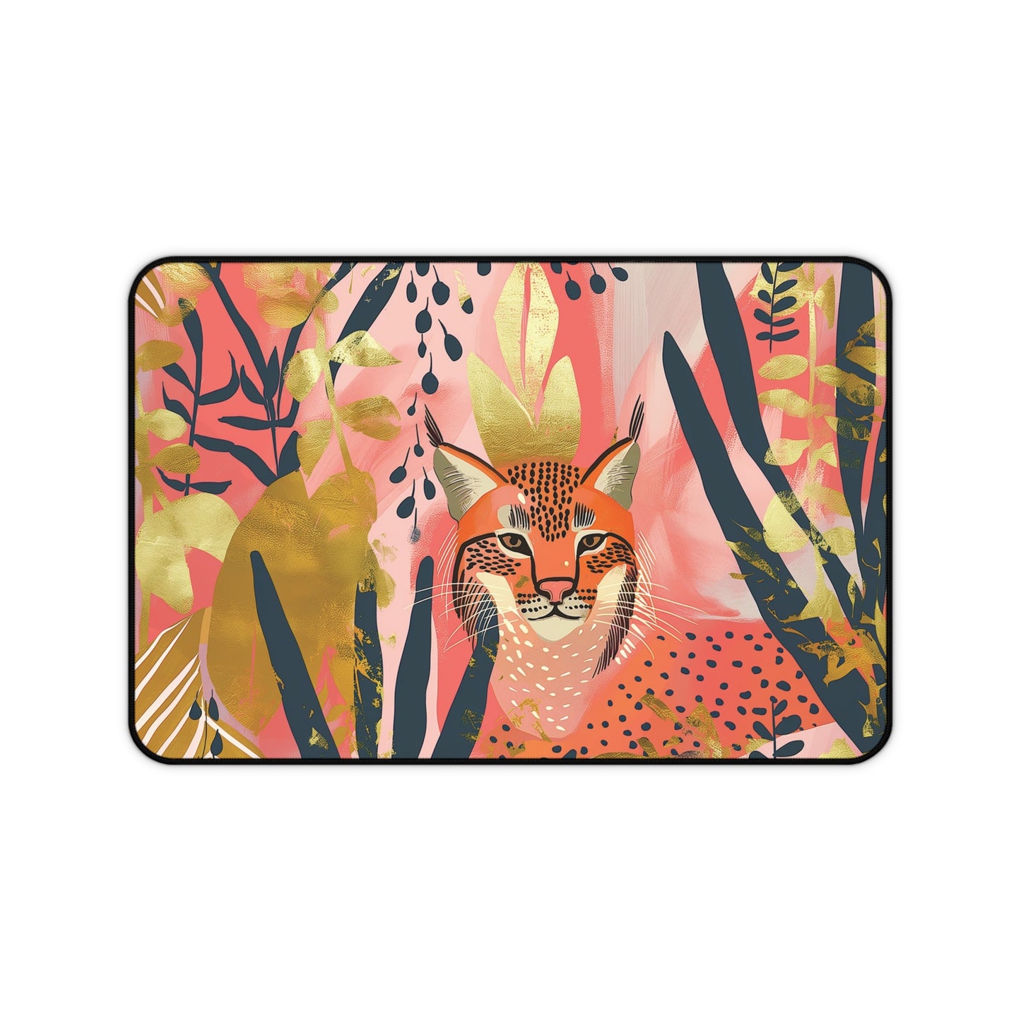 Leopard Jungle Desk Mat | Neoprene Mouse Pad | Anti-Slip Office Desk Mat | 3 Sizes Available