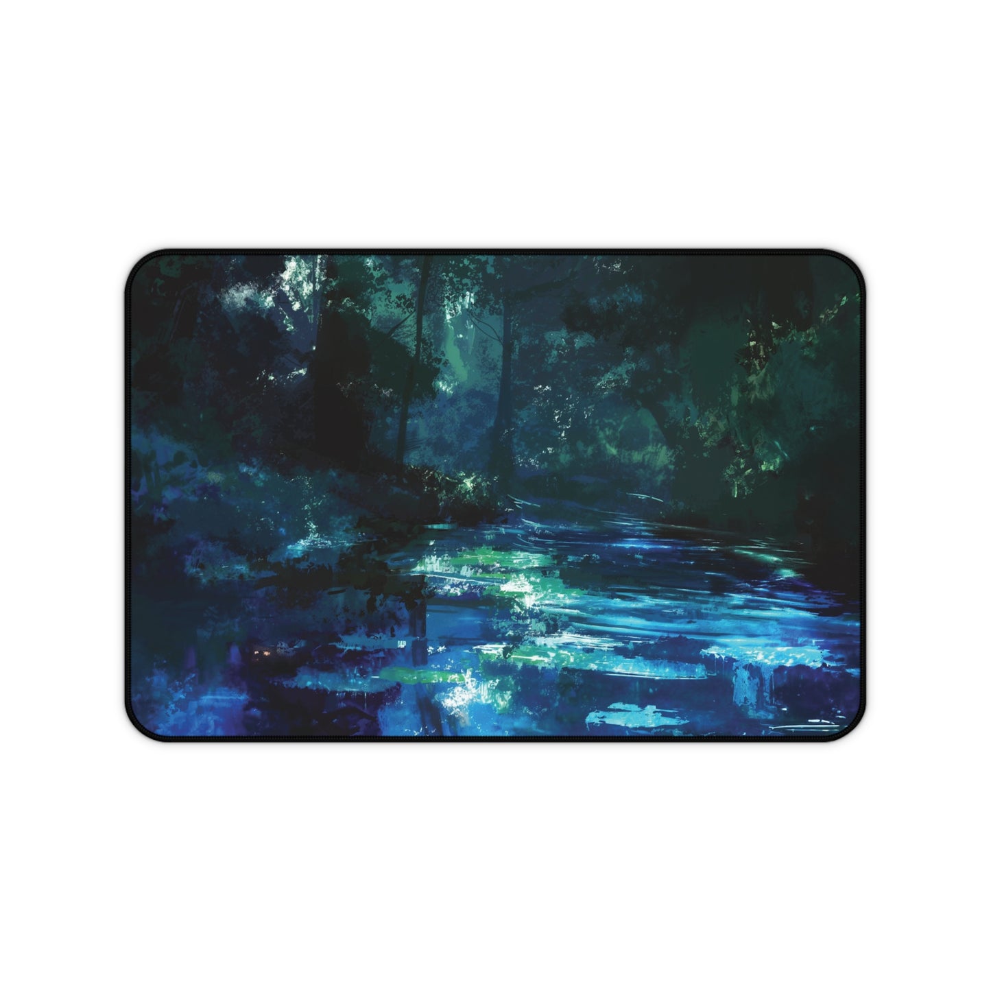 Mystical Forest Stream Desk Mat | Enchanted Night Design | Neoprene | Anti-Slip | 3 Sizes