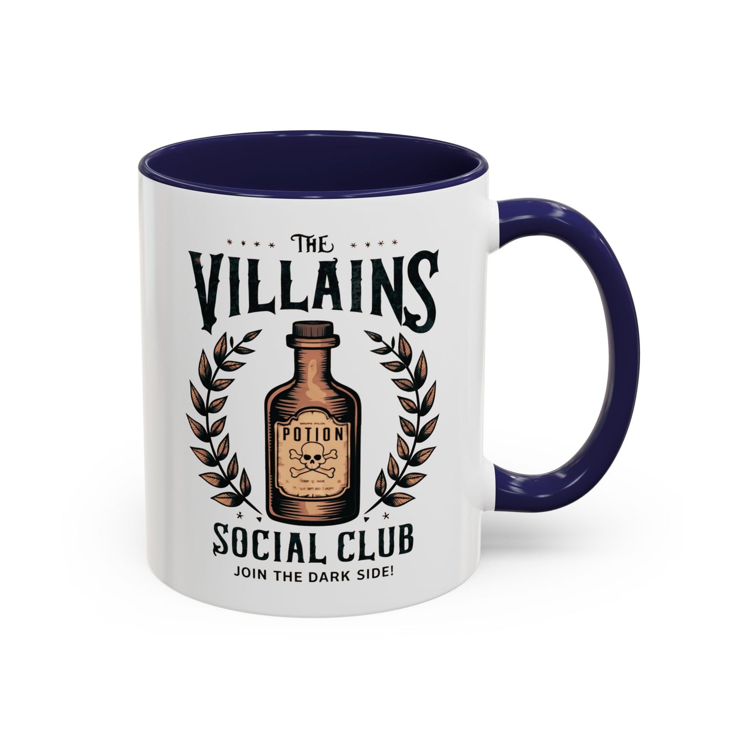 Villains Social Club Mug | Halloween Potion Bottle Design | Join the Dark Side Coffee Mug | Spooky Fall Drinkware