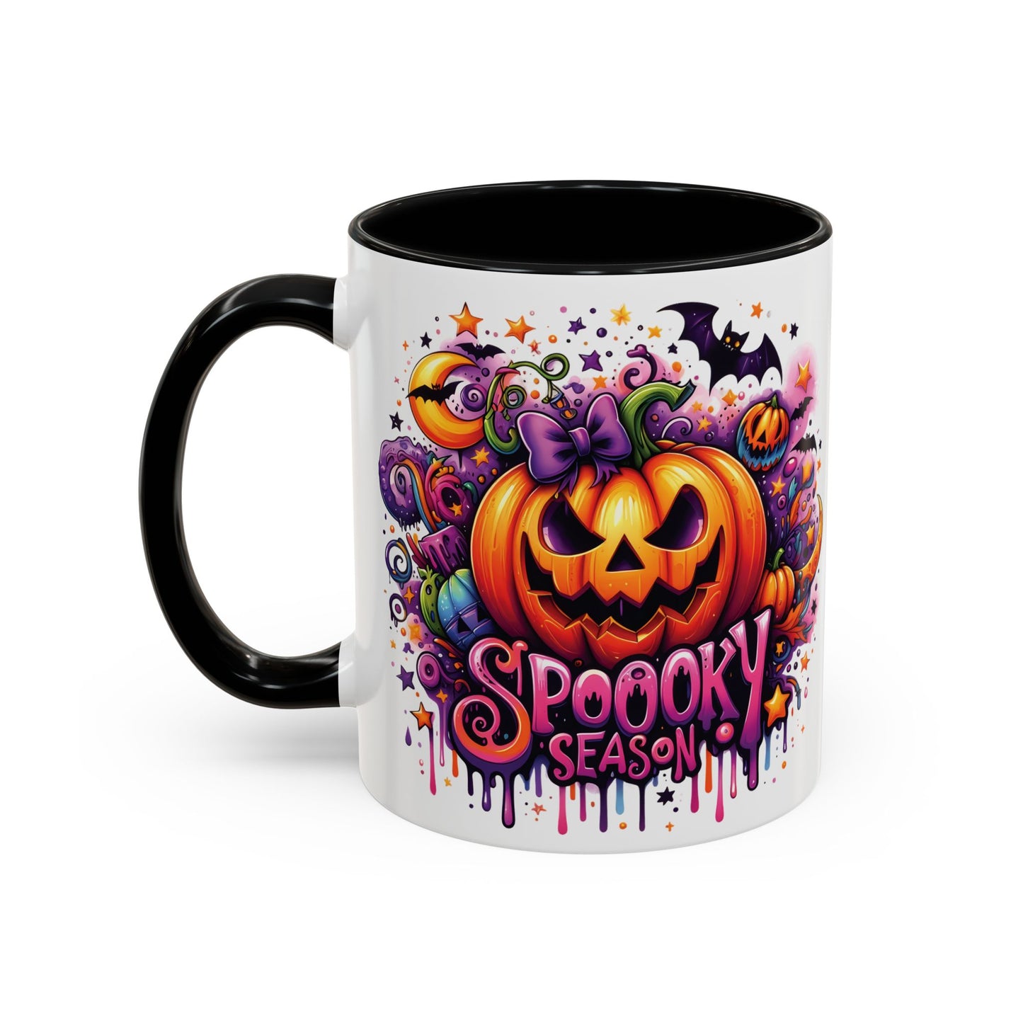 Spooky Season Halloween Mug | Colorful Jack-O'-Lantern Design | 11oz and 15oz Ceramic Coffee Cup