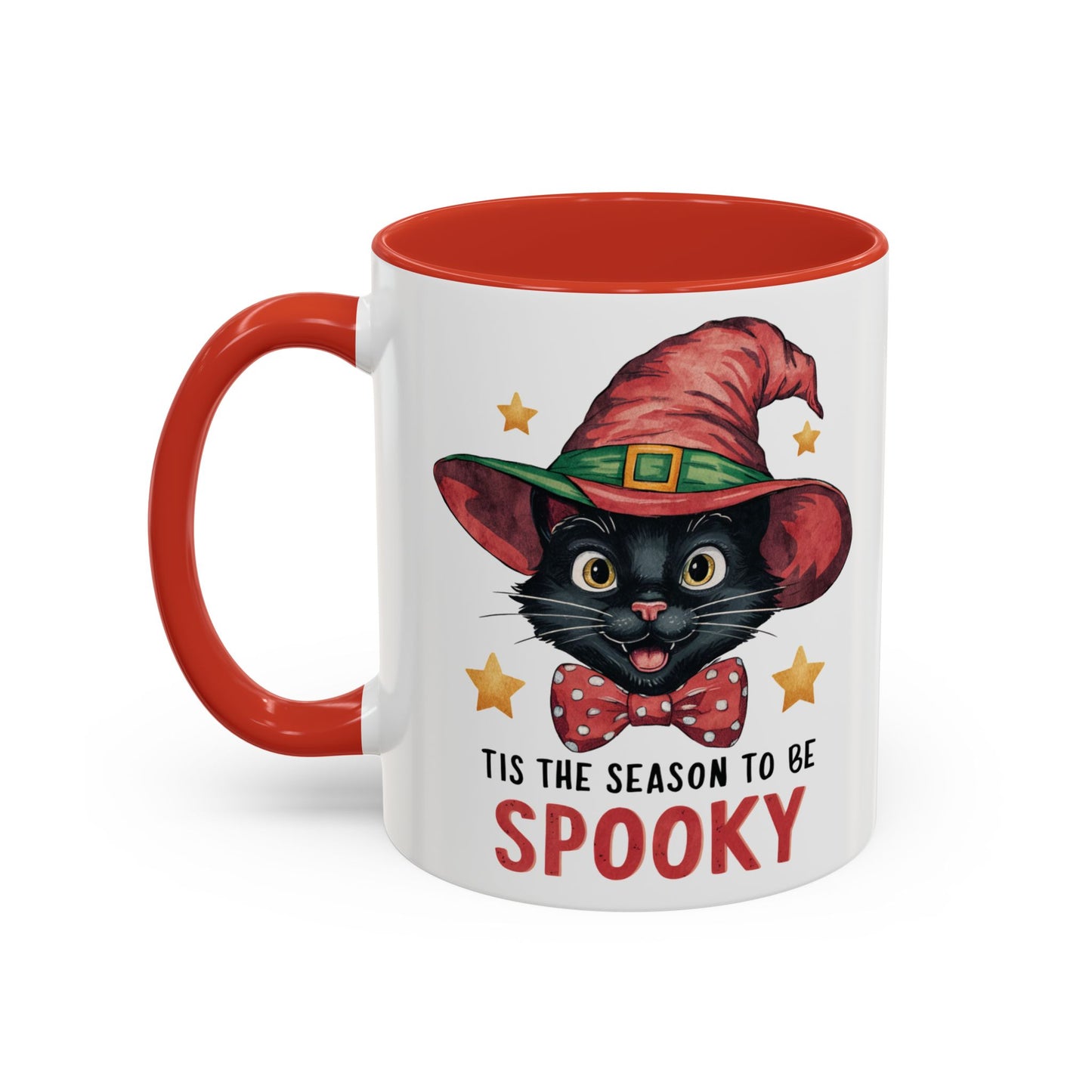 Tis the Season to Be Spooky Black Cat Mug | Halloween Cat in Witch Hat Design | Perfect Halloween Coffee Mug for Cat Lovers