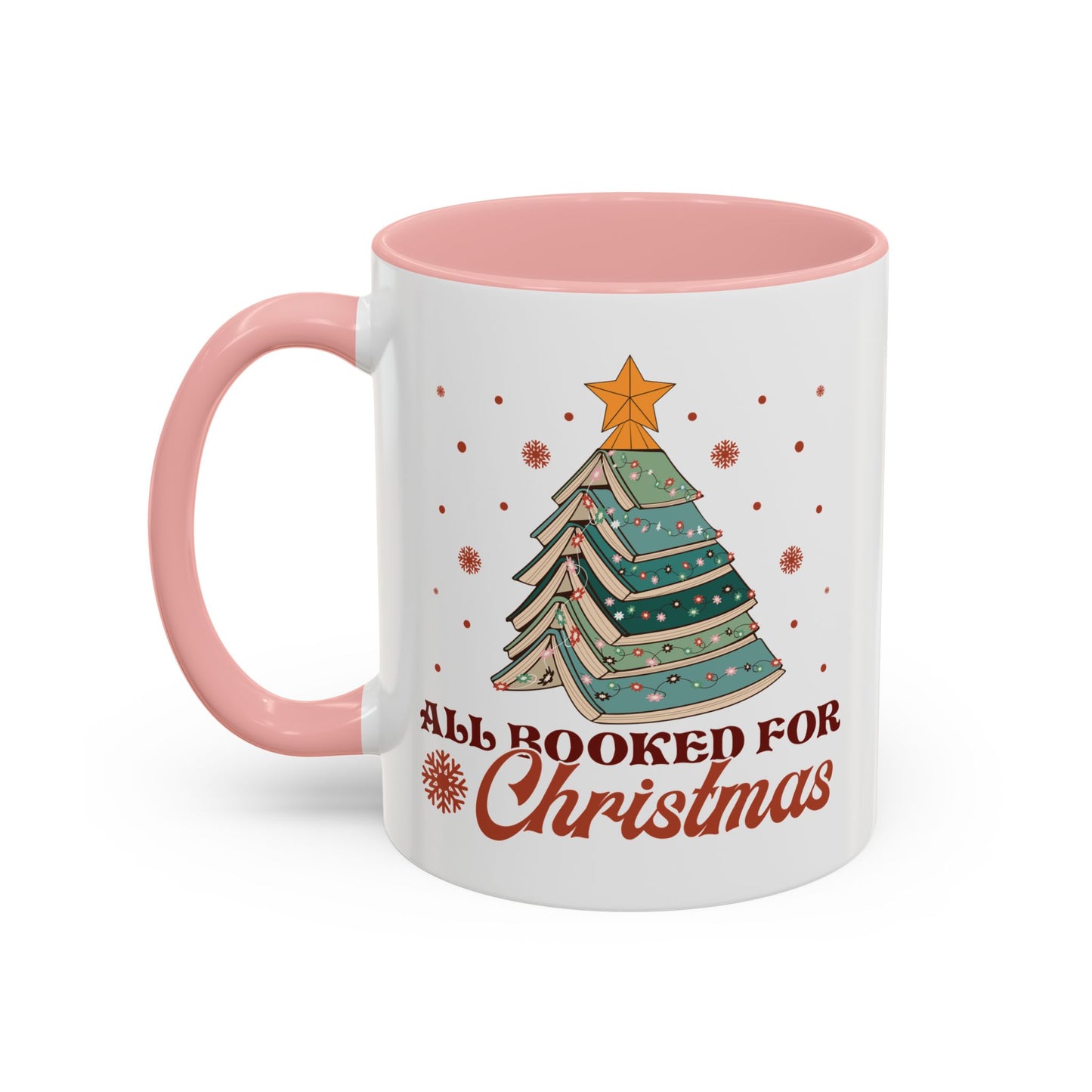 All Booked for Christmas Mug - Festive Book Lovers Christmas Tree Design - Perfect for Readers