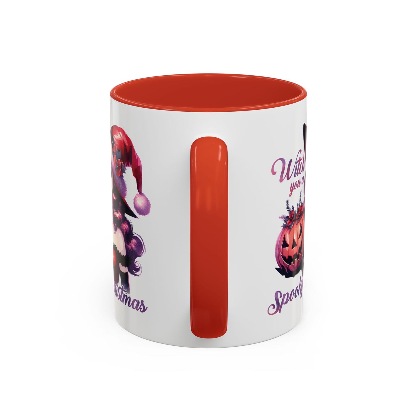 Witch You a Spooky Christmas Mug - Festive Witch and Jack-O'-Lantern Design - Perfect for Halloween and Christmas Lovers