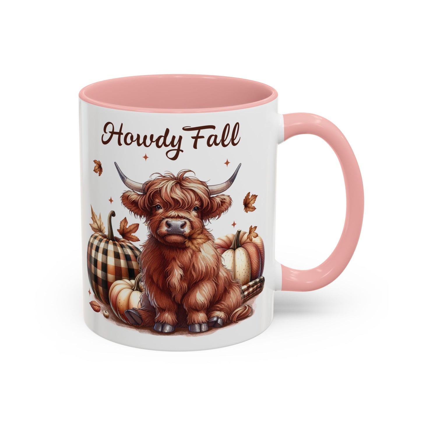 Howdy Fall Mug - Autumn Highland Cow Coffee Mug - White Ceramic Cup with Fall Design - Perfect Seasonal Fall Gift