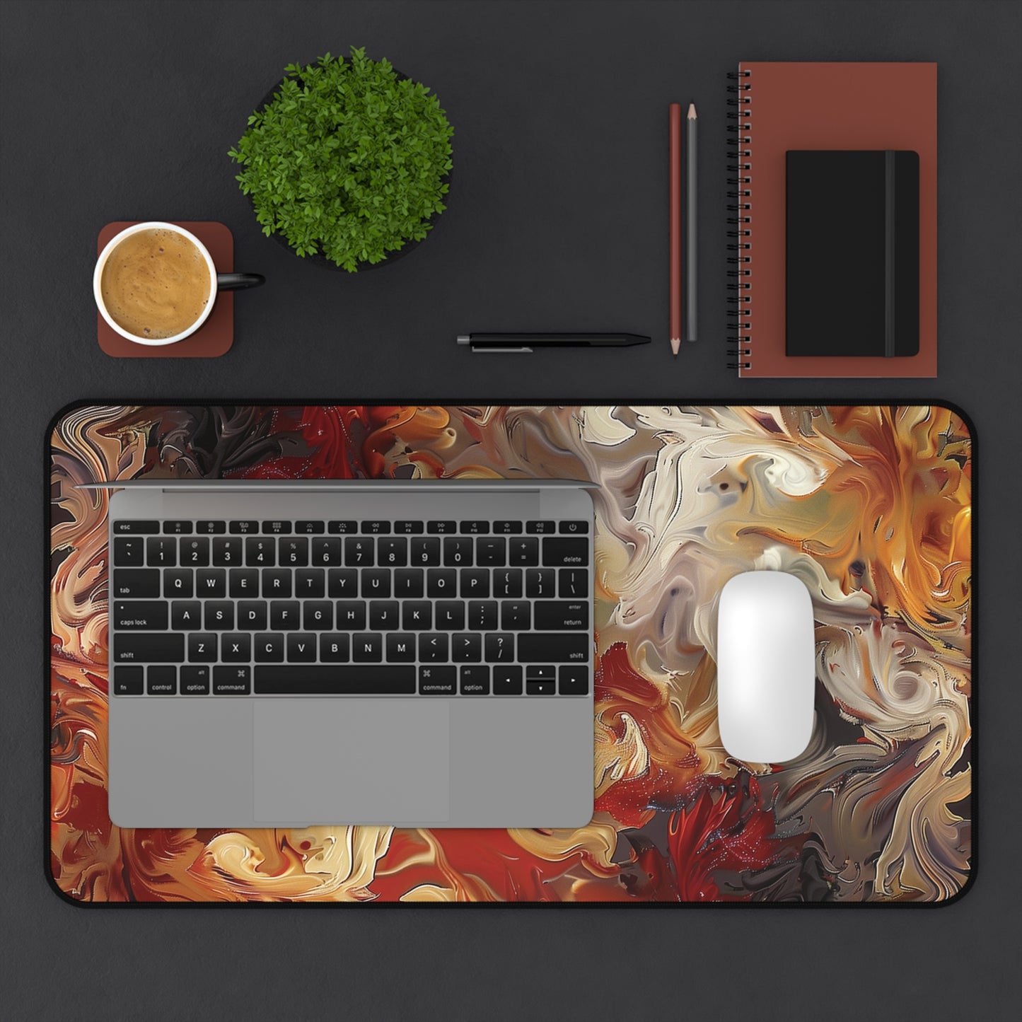 Abstract Flames Desk Mat | Gaming Mouse Pad | Neoprene | Anti-Slip | 3 Sizes Available