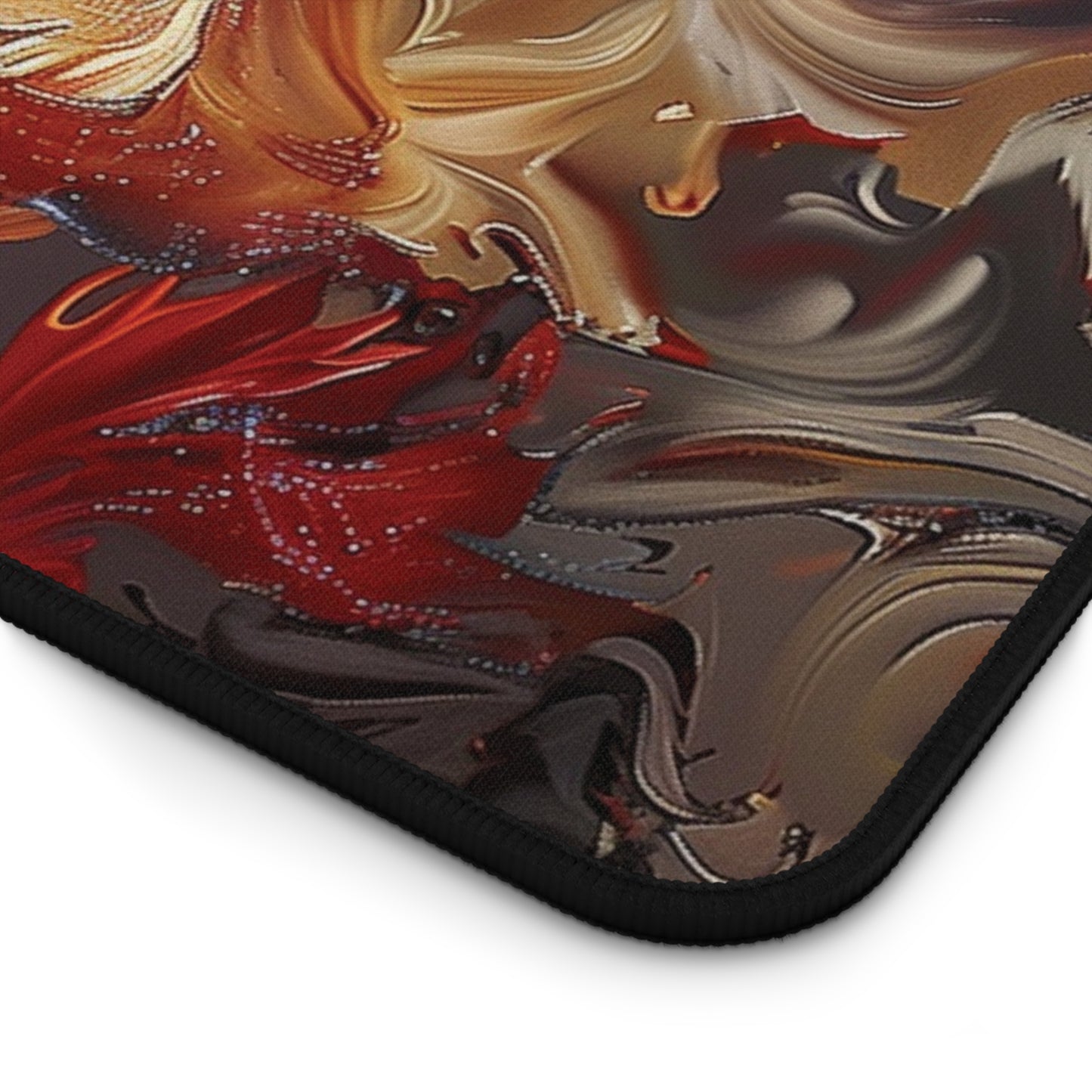 Abstract Flames Desk Mat | Gaming Mouse Pad | Neoprene | Anti-Slip | 3 Sizes Available