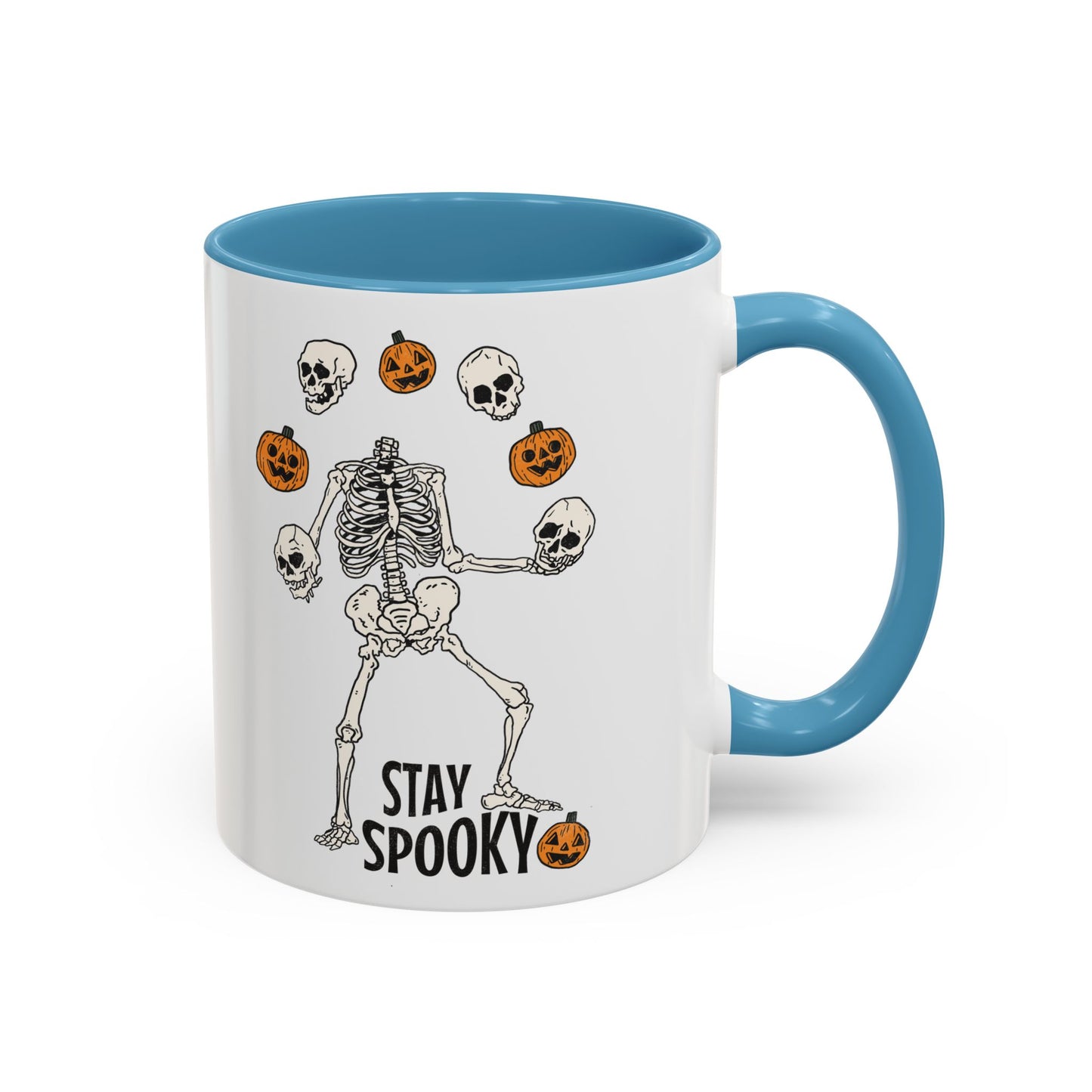 Stay Spooky Halloween Mug | Juggling Skeleton Design | Funny Halloween Coffee Mug | Fall Drinkware