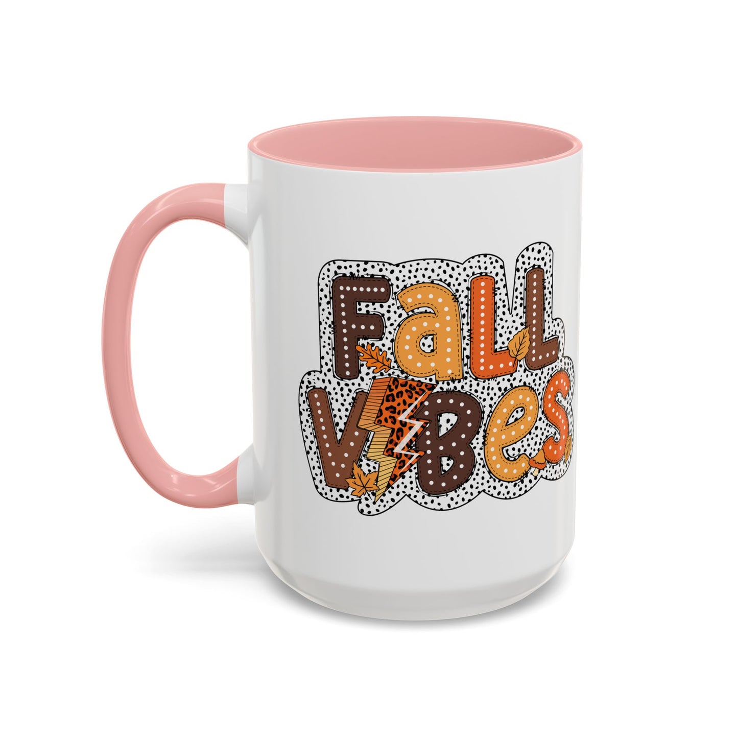 Fall Vibes Autumn Mug | 11oz and 15oz Ceramic Coffee Cup | Cozy and Colorful Fall Design