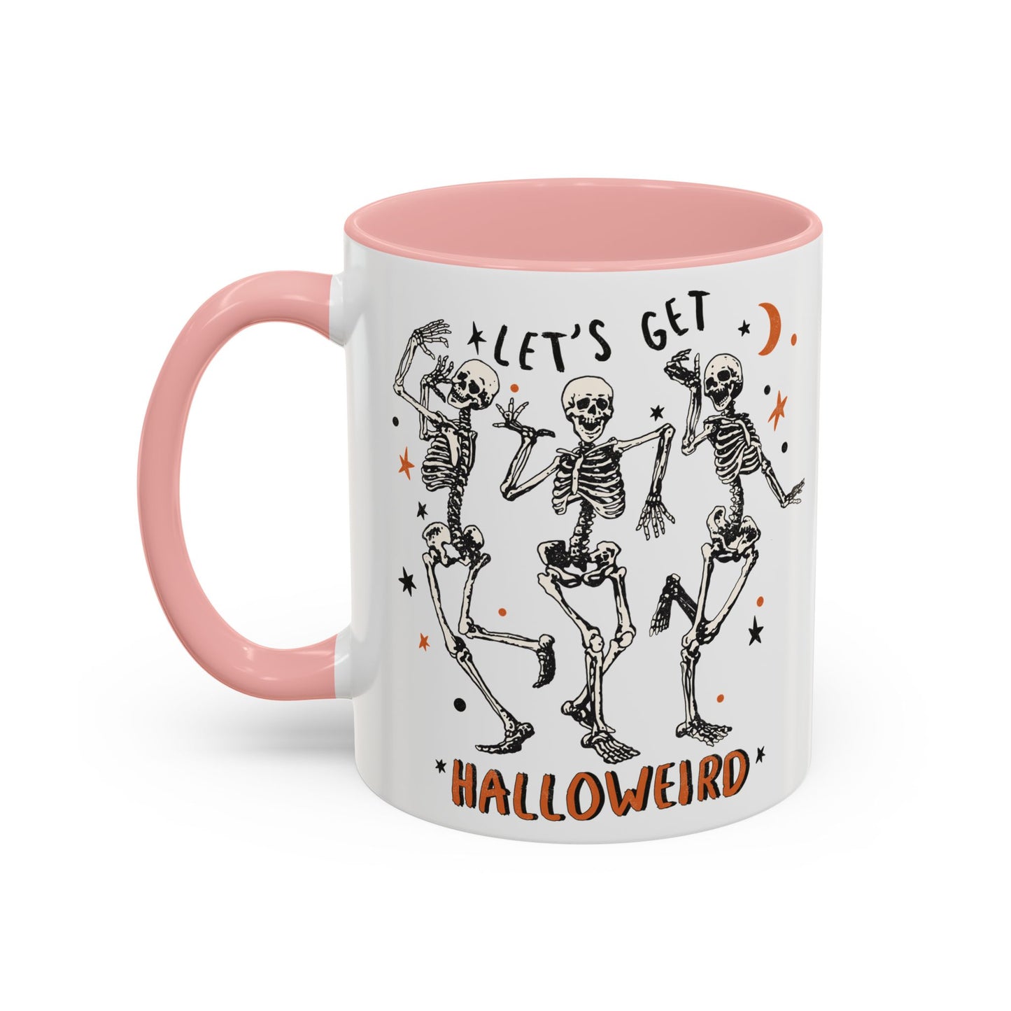 Lets Get Halloweird Halloween Mug | Dancing Skeleton Design | Funny Spooky Coffee Mug | Fall Drinkware | Unique Halloween Gift