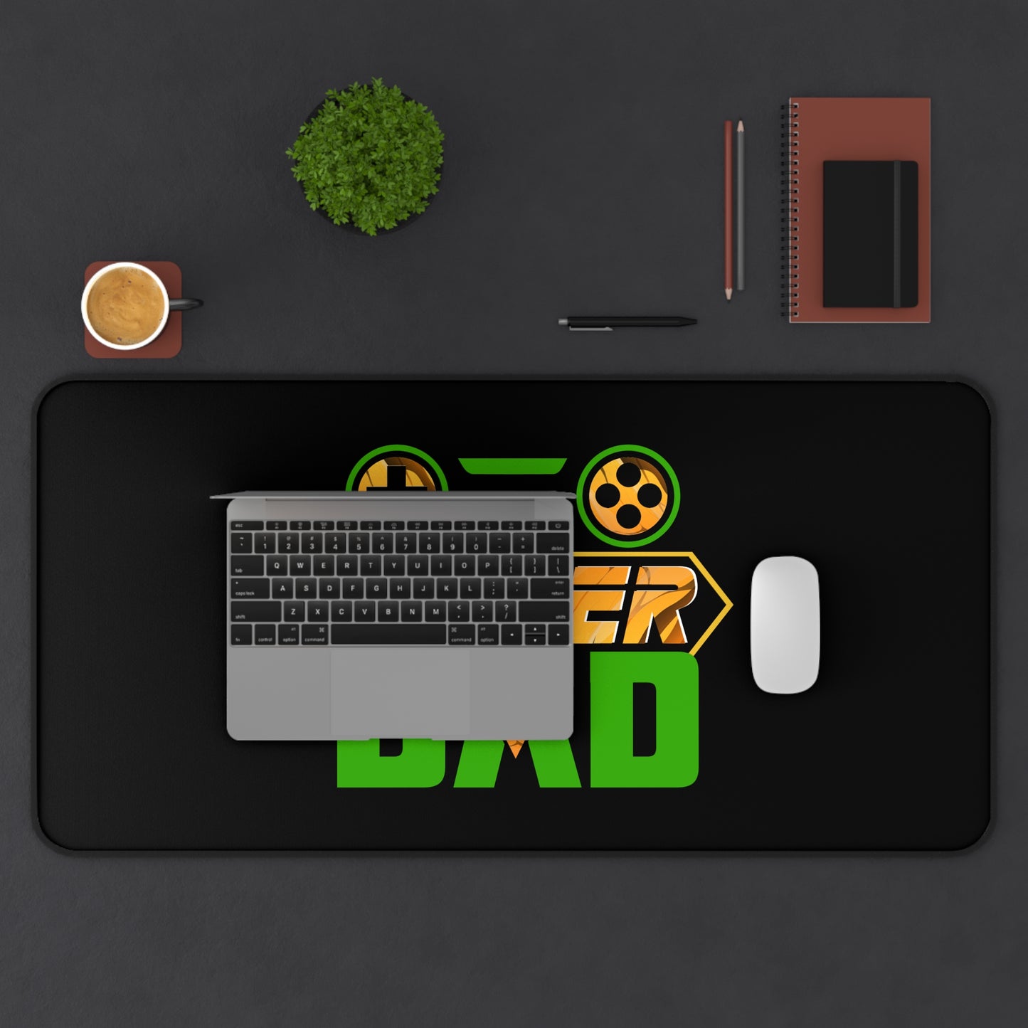 Gamer Dad Desk Mat - Customizable Neoprene Anti-Slip Mouse Pad - Fun Office Decor for Dads - Available in 3 Sizes Daddy Gifts Fathers Day