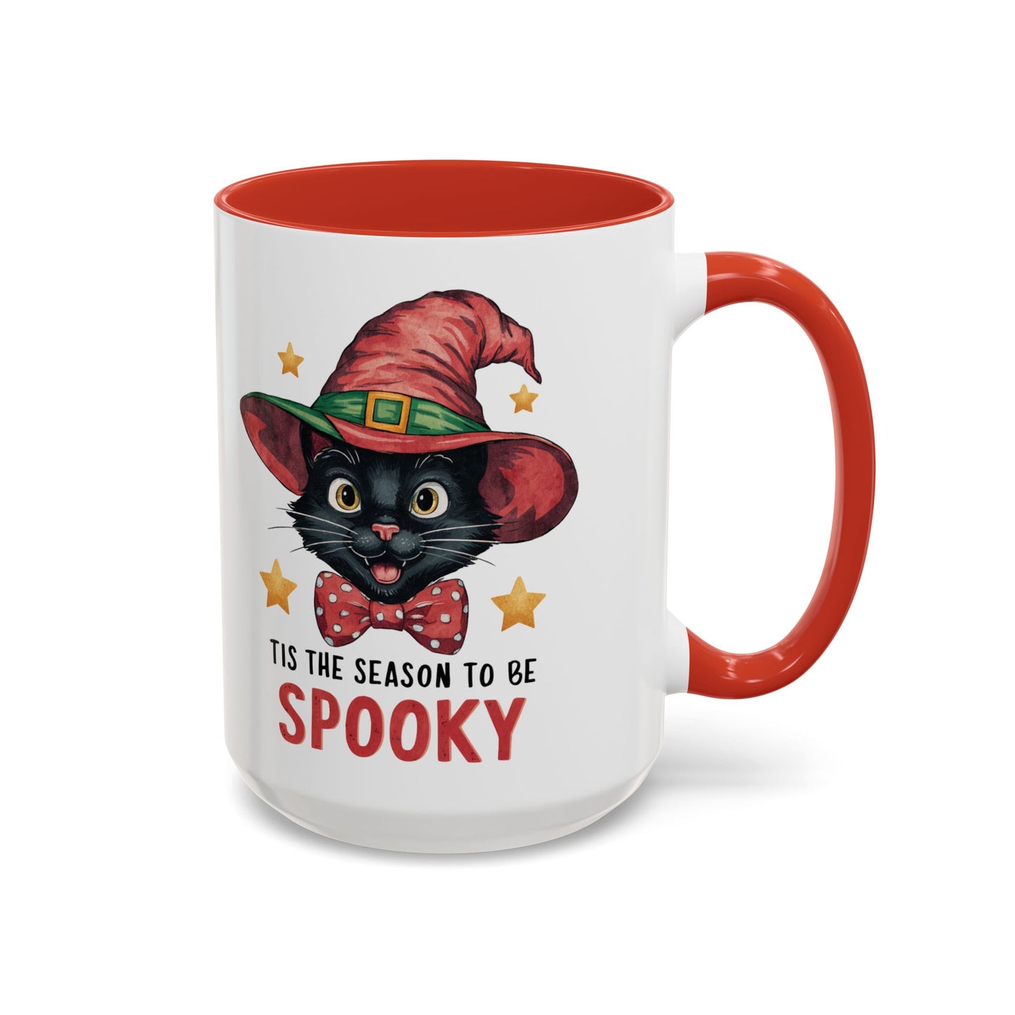 Tis the Season to Be Spooky Black Cat Mug | Halloween Cat in Witch Hat Design | Perfect Halloween Coffee Mug for Cat Lovers