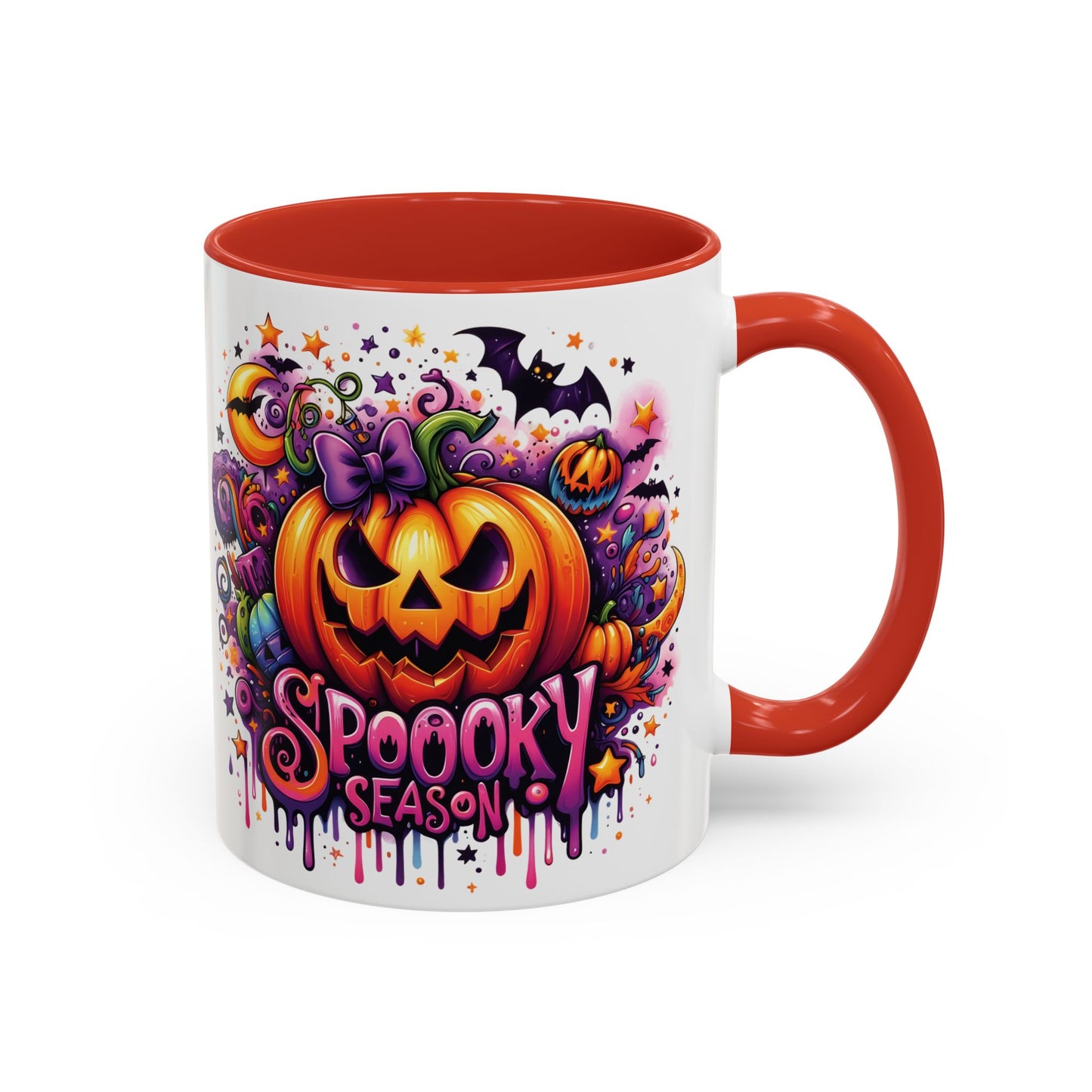 Spooky Season Halloween Mug | Colorful Jack-O'-Lantern Design | 11oz and 15oz Ceramic Coffee Cup