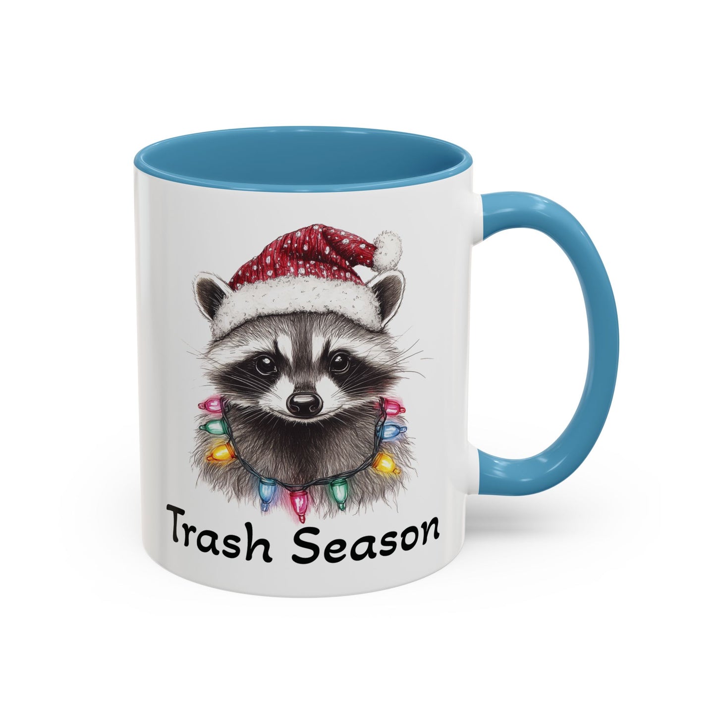 Trash Season Cute Racoon Ceramic Mug - Funny Christmas Raccoon Design - Perfect for Holiday Humor