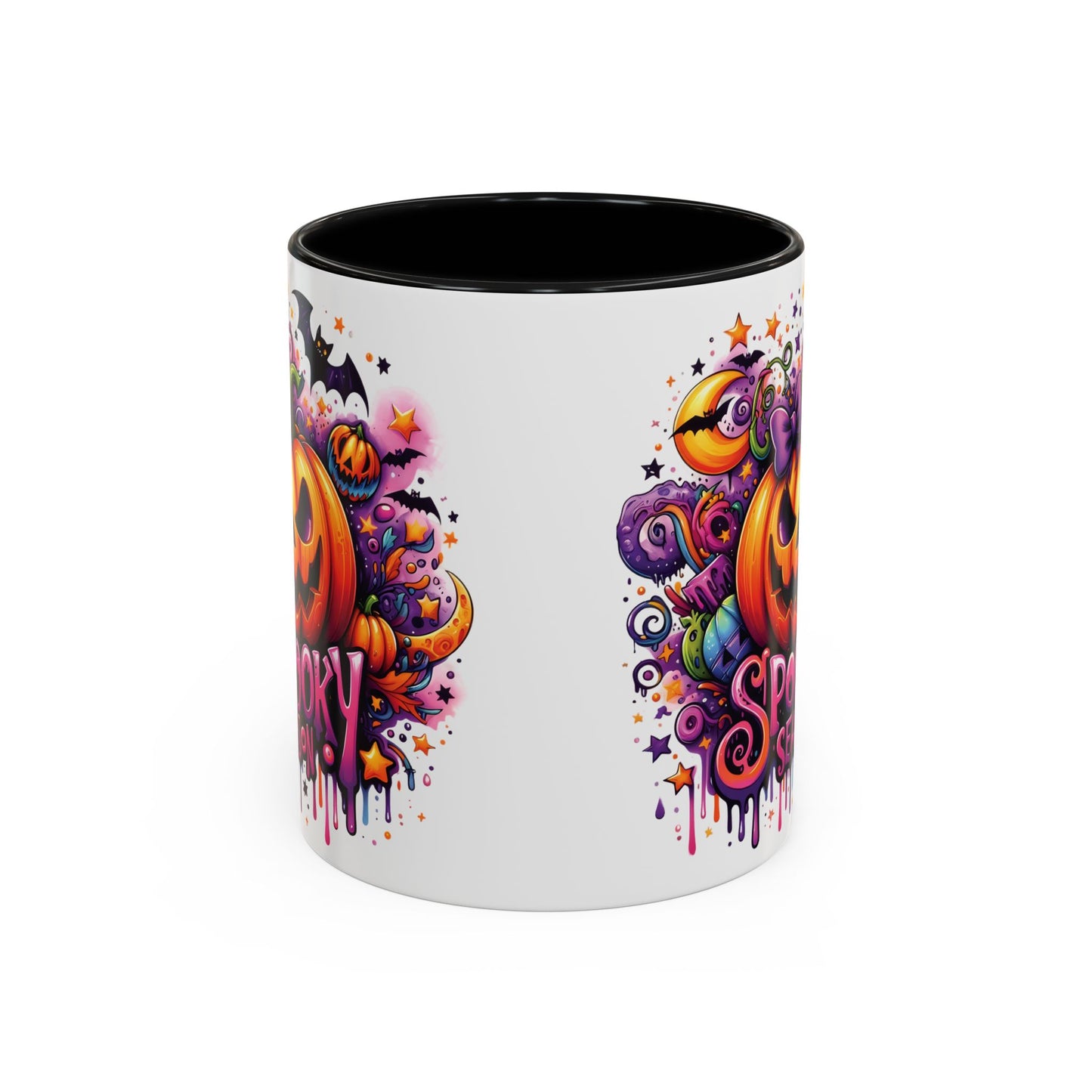 Spooky Season Halloween Mug | Colorful Jack-O'-Lantern Design | 11oz and 15oz Ceramic Coffee Cup