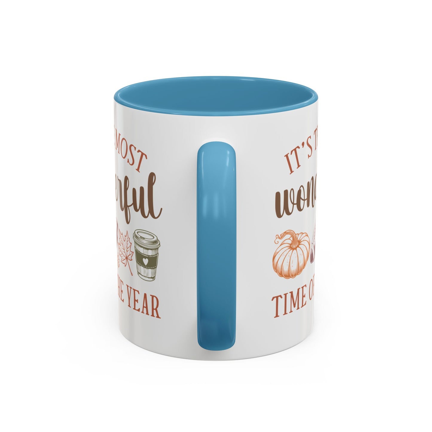 Most Wonderful Time of the Year Fall Mug | 11oz and 15oz Ceramic Coffee Cup | Autumn, Football & Pumpkin Design