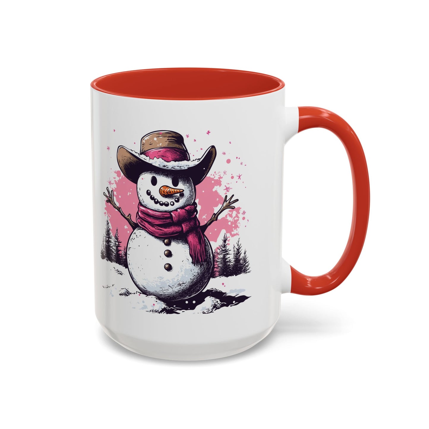 Cowboy Snowman Ceramic Mug - Festive Western Holiday Design - Perfect for Christmas and Winter Fun