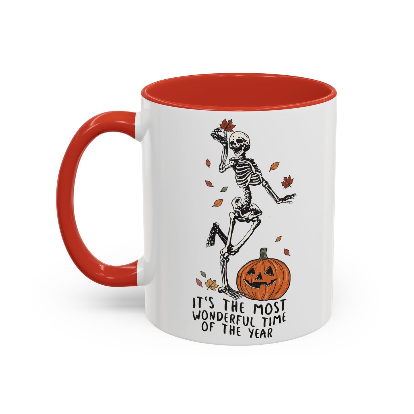 Most Wonderful Time of the Year Skeleton Mug | Funny Halloween Coffee Mug | Jack-o-Lantern Fall Drinkware | Spooky Season Gift