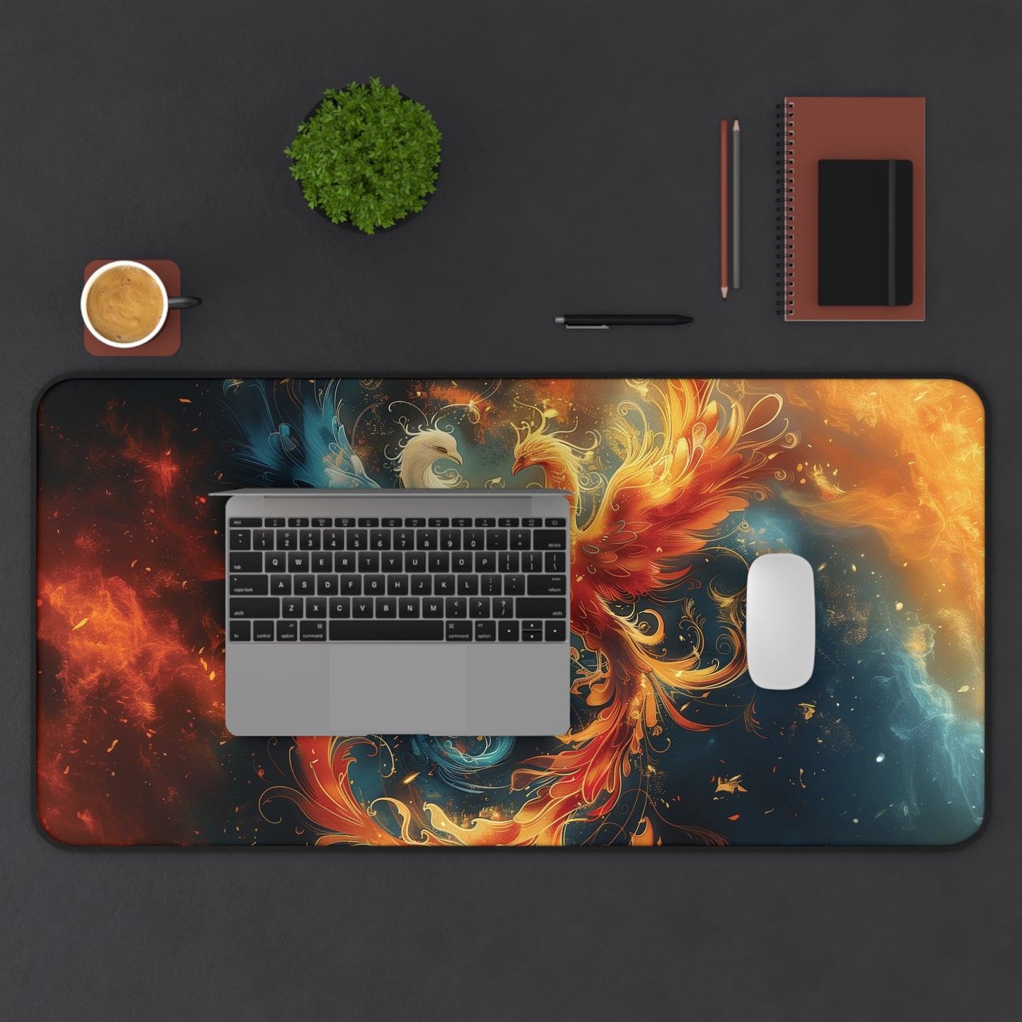 Phoenix Fire and Ice Mousepad, Gaming Mousepad, Large Mousepad, Keyboard Mouse Mat, Desk Pad for Work Game Home XL 3 Sizes