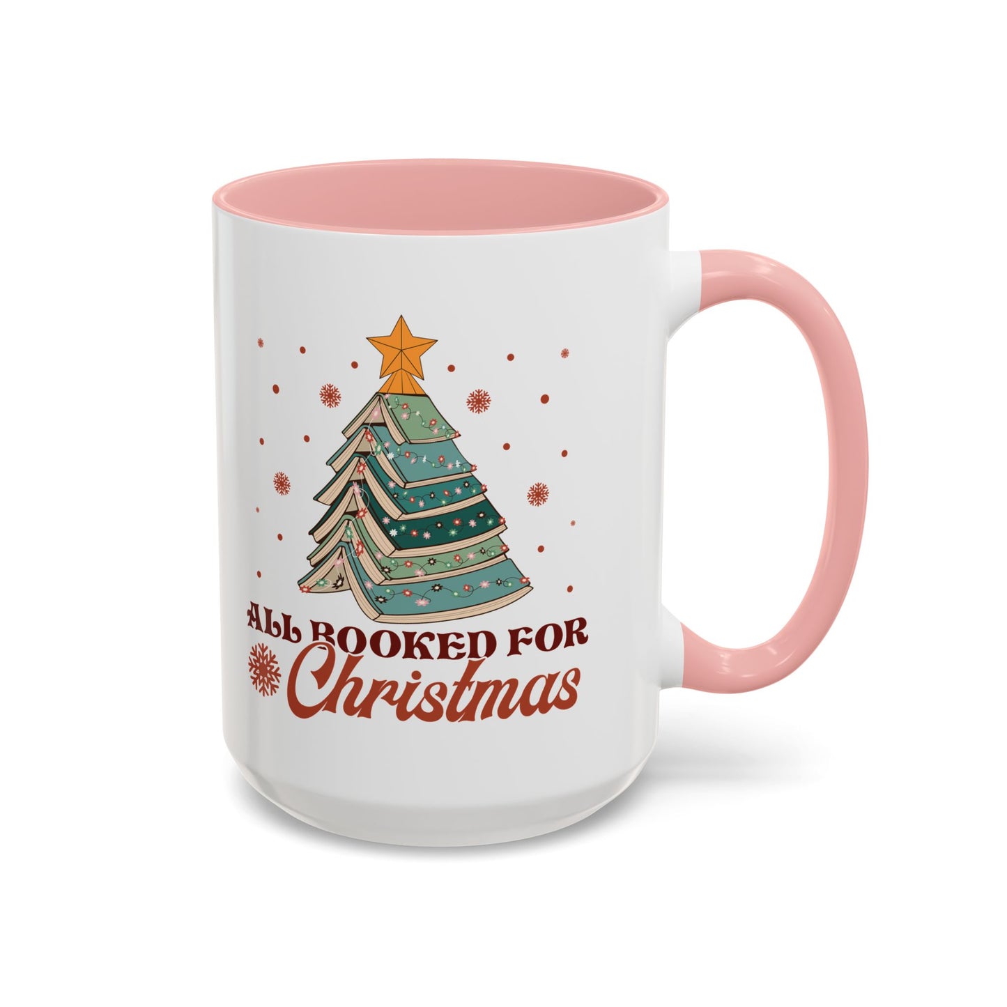 All Booked for Christmas Mug - Festive Book Lovers Christmas Tree Design - Perfect for Readers