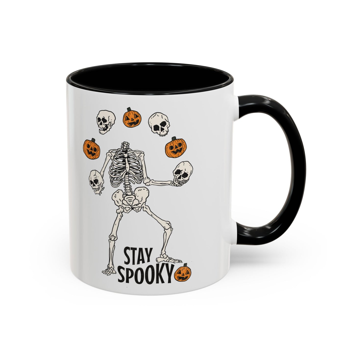 Stay Spooky Halloween Mug | Juggling Skeleton Design | Funny Halloween Coffee Mug | Fall Drinkware