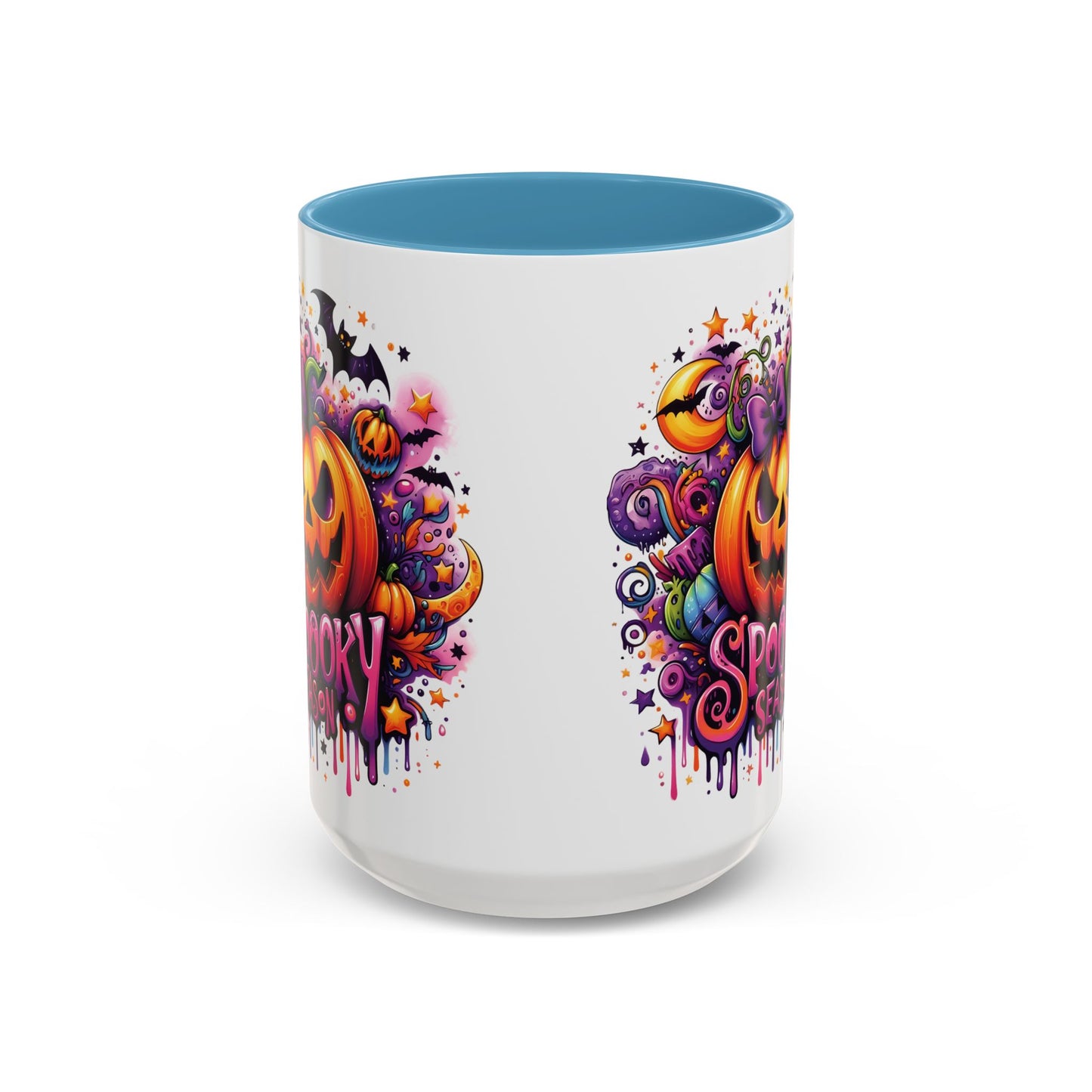 Spooky Season Halloween Mug | Colorful Jack-O'-Lantern Design | 11oz and 15oz Ceramic Coffee Cup