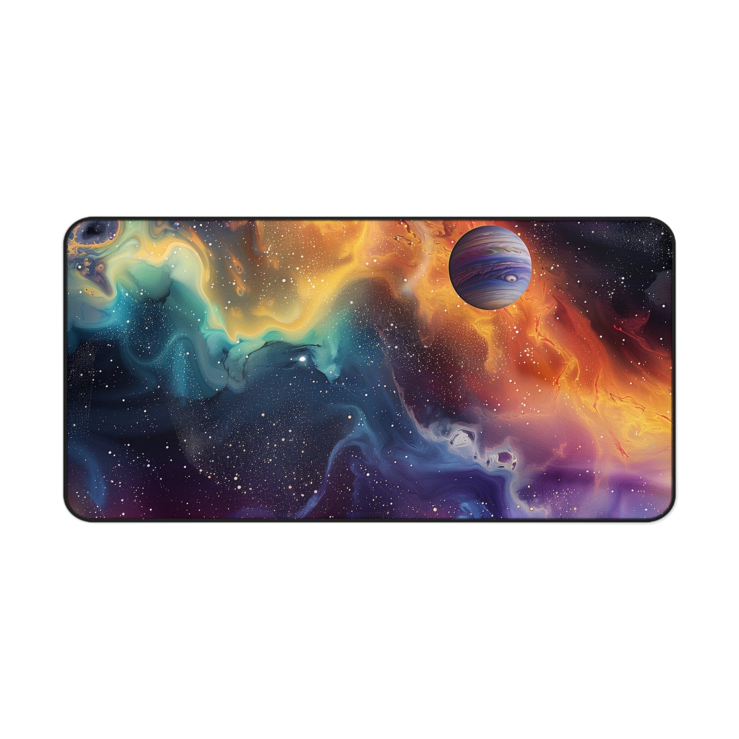 Cosmic Nebula Computer Desk Mat | Galactic Mouse Pad | Anti-Slip Neoprene Desk Mat for Home Office | 3 Sizes Available