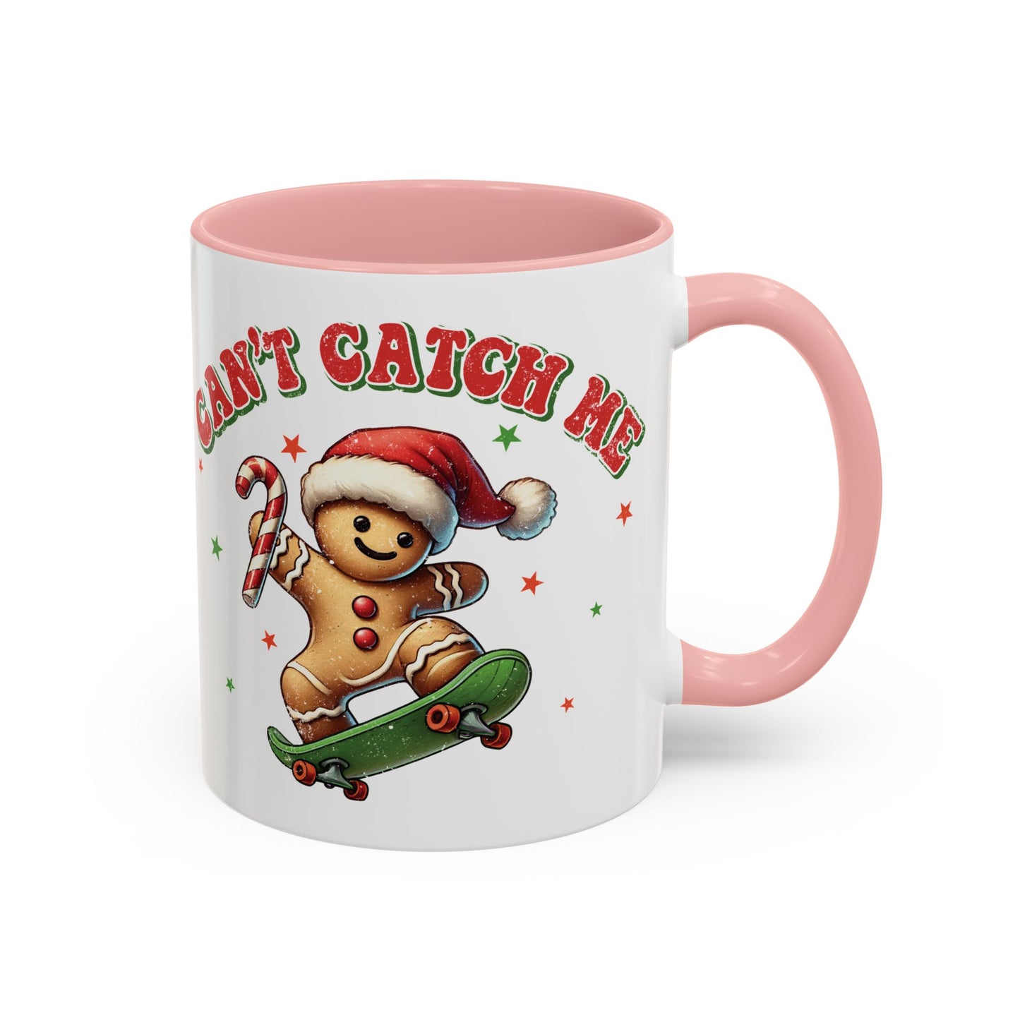 Can't Catch Me Gingerbread Mug - Fun Holiday Skateboarding Gingerbread Design - Perfect for Christmas Cheer