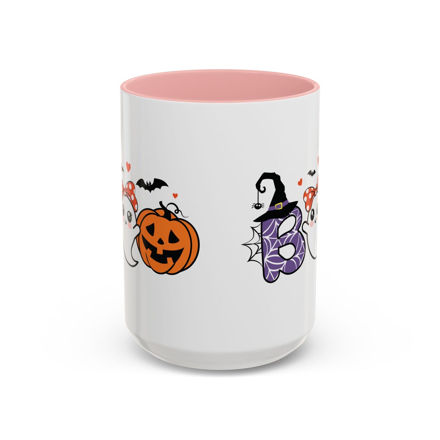 Cute Boo Halloween Mug | 11oz and 15oz Ceramic Coffee Cup | Adorable Ghost, Pumpkin and Witch Hat Design