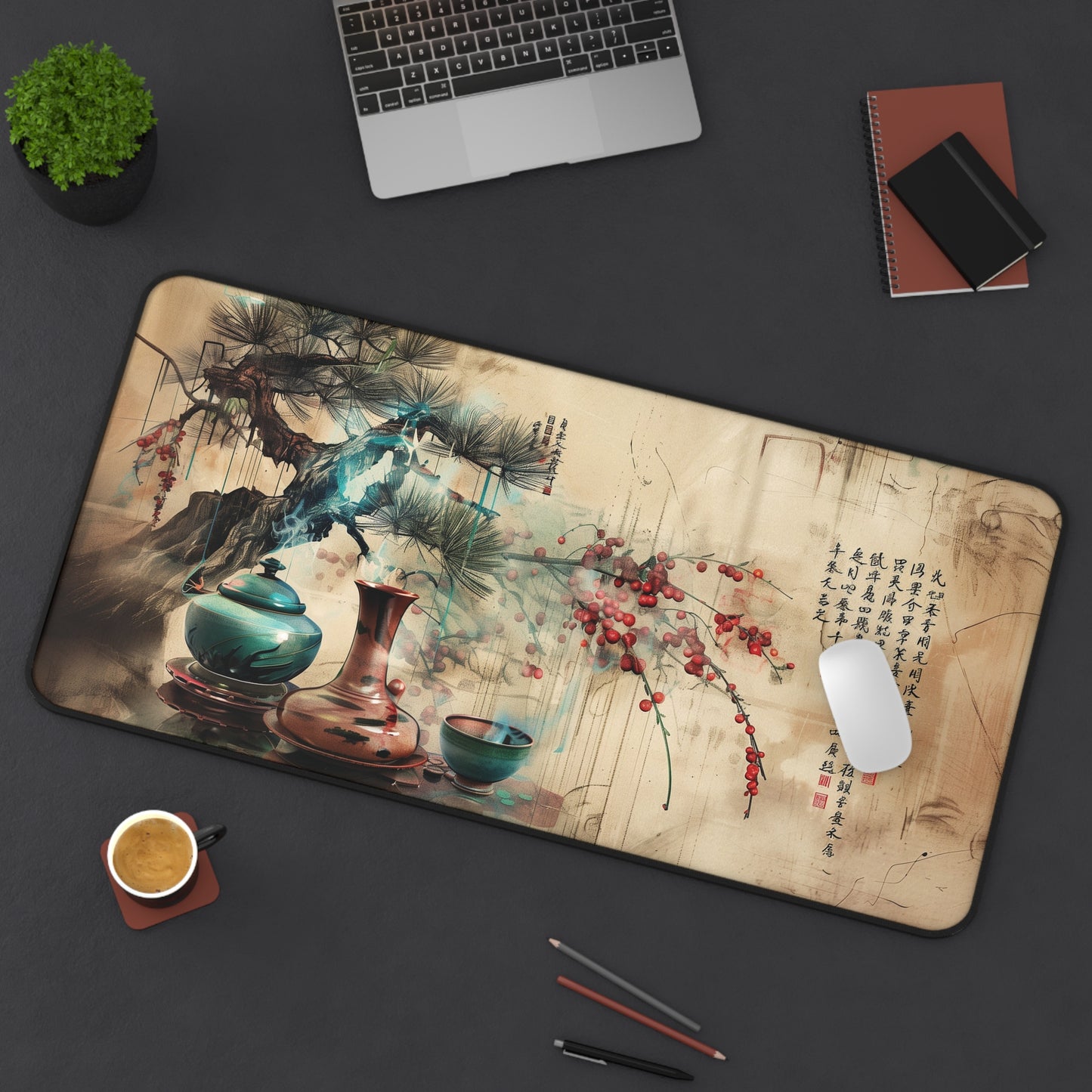 Oriental Art Mousepad, Gaming Mousepad, Large Mousepad, Keyboard Mouse Mat, Desk Pad for Work Game Home XL 3 Sizes