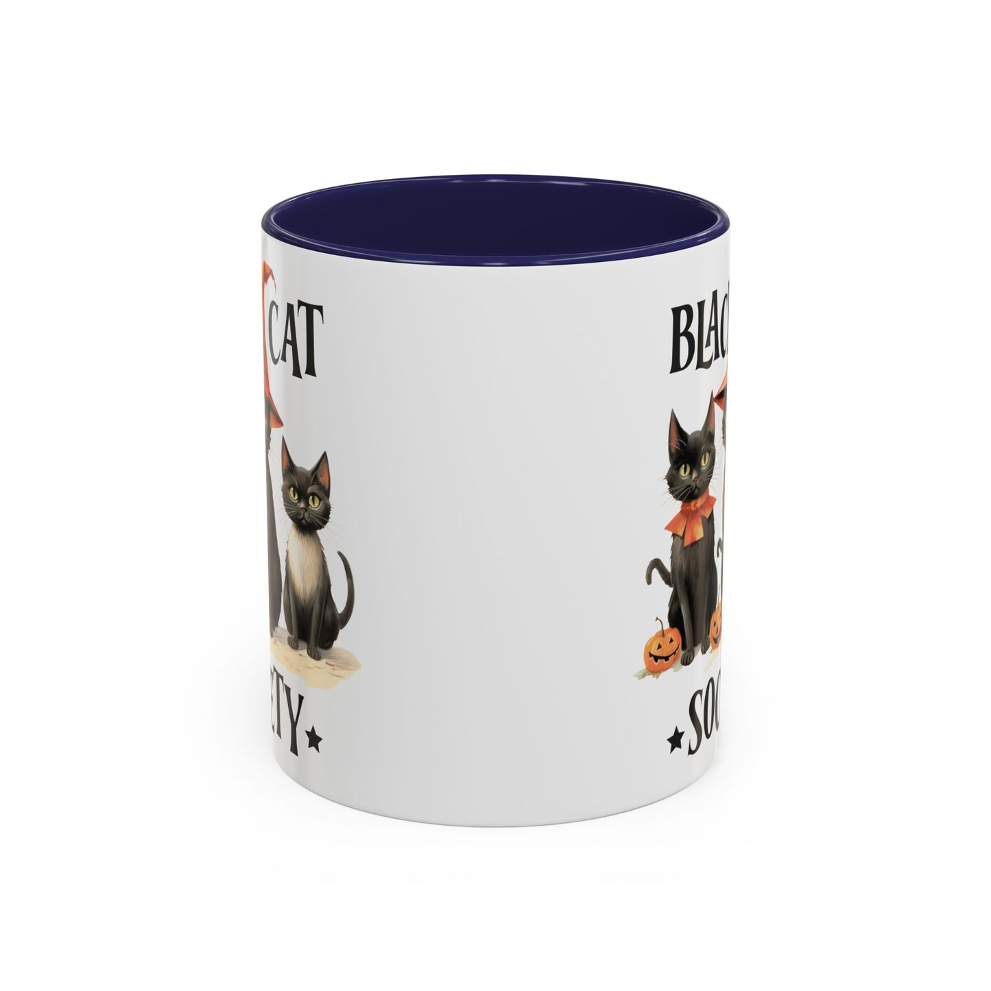 Black Cat Society Halloween Mug | Cute Black Cat Coffee Mug | Halloween Fall Drinkware | Witchy Cat Design