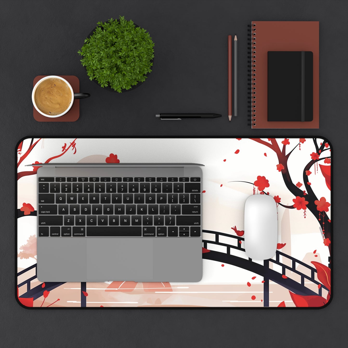 Japanese Bridge Desk Mat | Gaming Mouse Pad | Neoprene | Anti-Slip | 3 Sizes Available