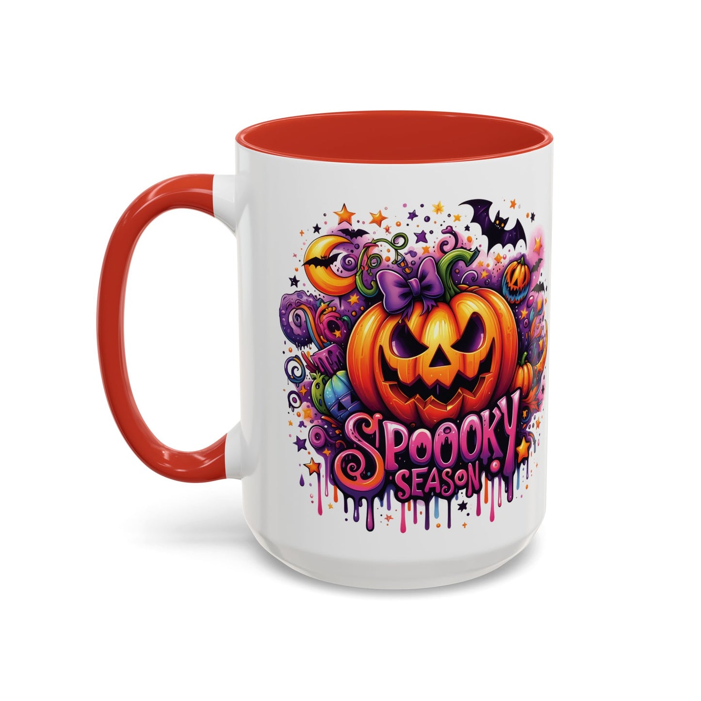 Spooky Season Halloween Mug | Colorful Jack-O'-Lantern Design | 11oz and 15oz Ceramic Coffee Cup