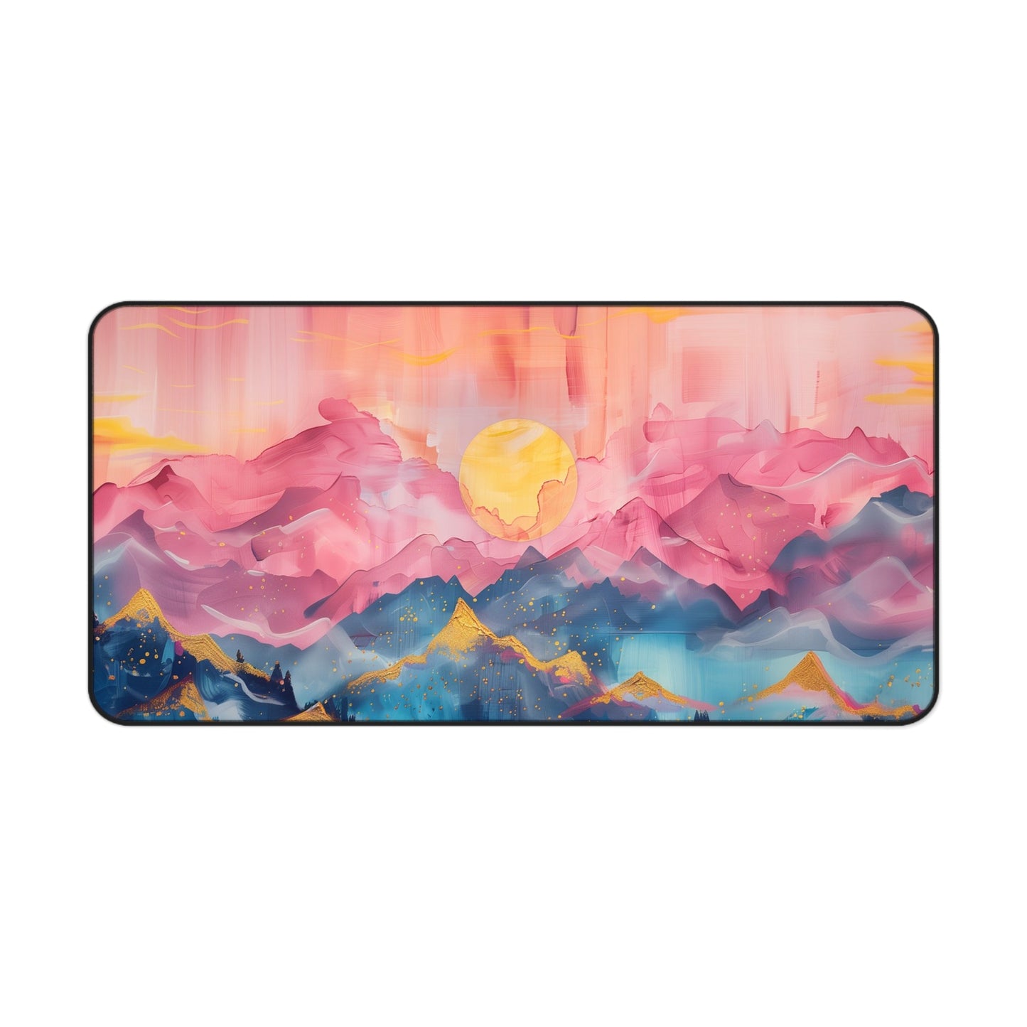 Sunset Mountains Computer Desk Mat | Scenic Mouse Pad | Anti-Slip Neoprene Desk Mat for Home Office | 3 Sizes Available