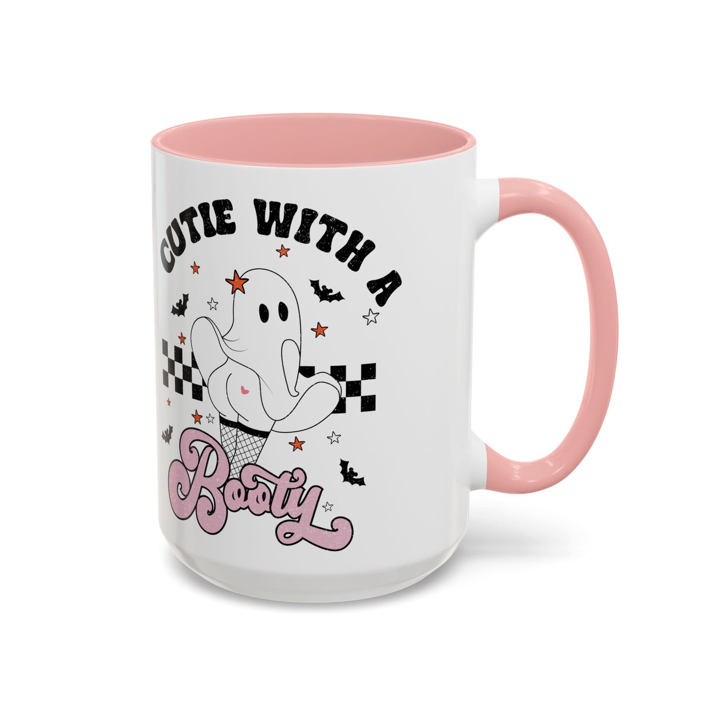 Cutie with a Booty Halloween Ghost Mug | 11oz and 15oz Ceramic Coffee Cup | Funny Halloween Design