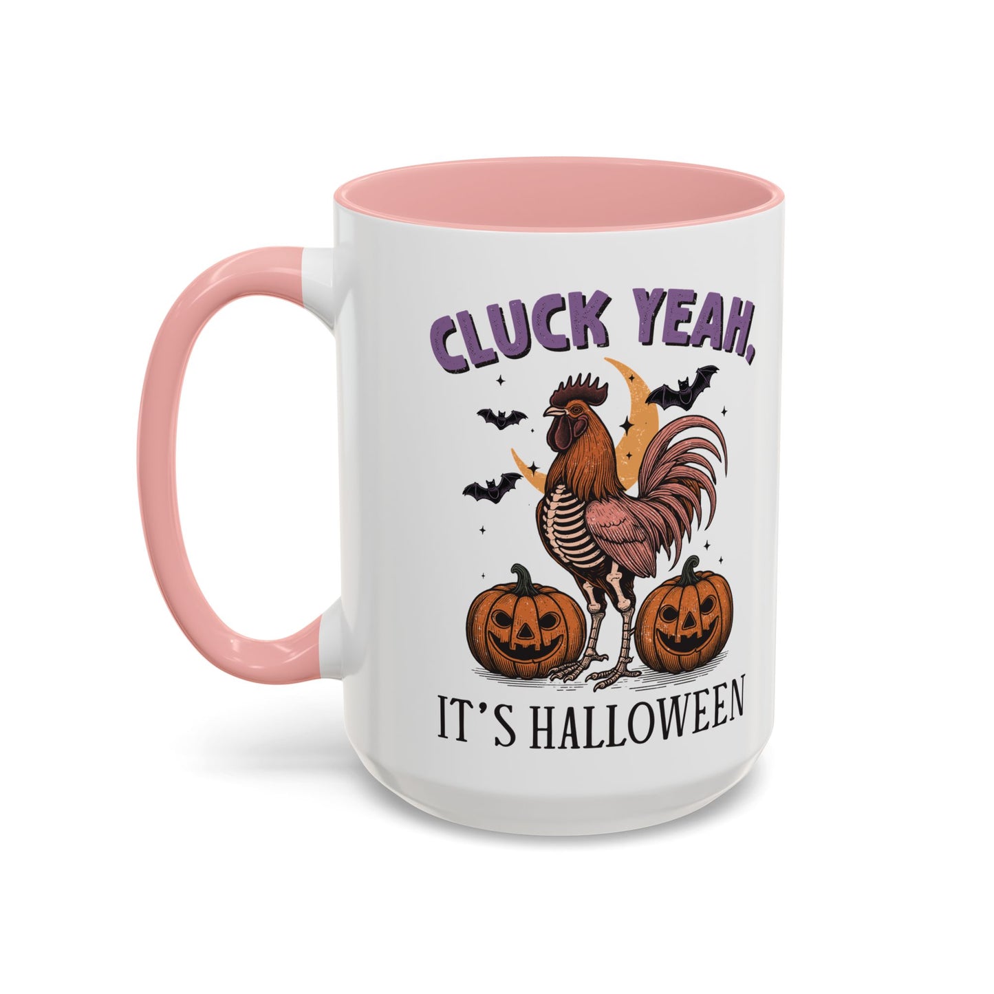 Cluck Yeah, It's Halloween Mug | Funny Rooster Halloween Coffee Cup | Spooky Chicken Design