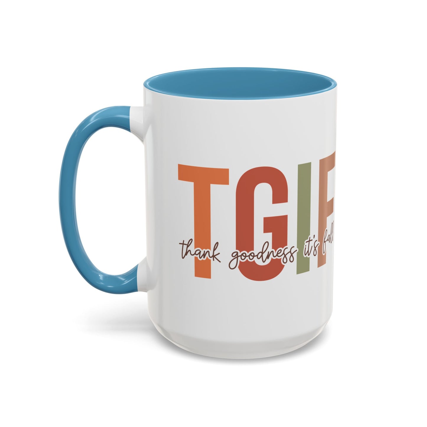 TGIF - Thank Goodness It's Fall Ceramic Mug - 11oz/15oz Autumn Coffee Cup | Cozy Fall Gift | 5 Color Options | Fall-Themed Mug