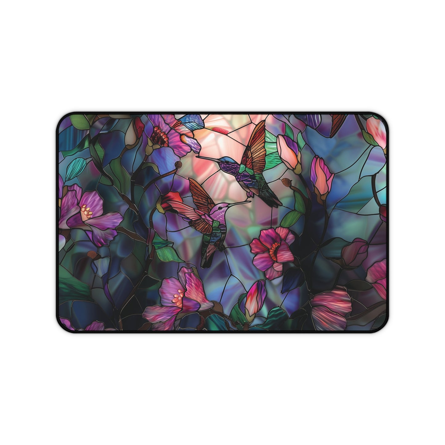 Stained Glass Look Hummingbird Mousepad, Gaming Mousepad, Large Mousepad, Keyboard Mouse Mat, Desk Pad for Work Game Home XL 3 Sizes