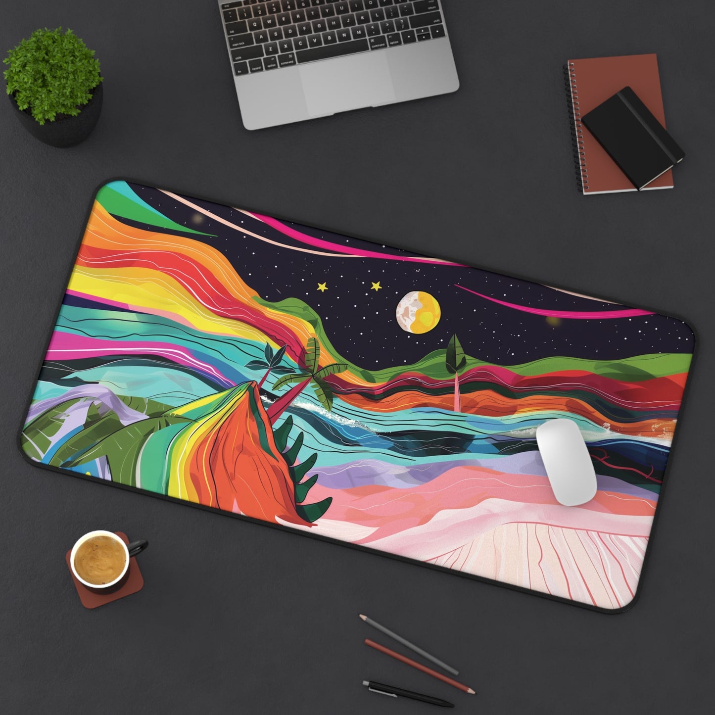 Colorful Landscape Desk Mat | Gaming Mouse Pad | Neoprene | Anti-Slip | 3 Sizes Available