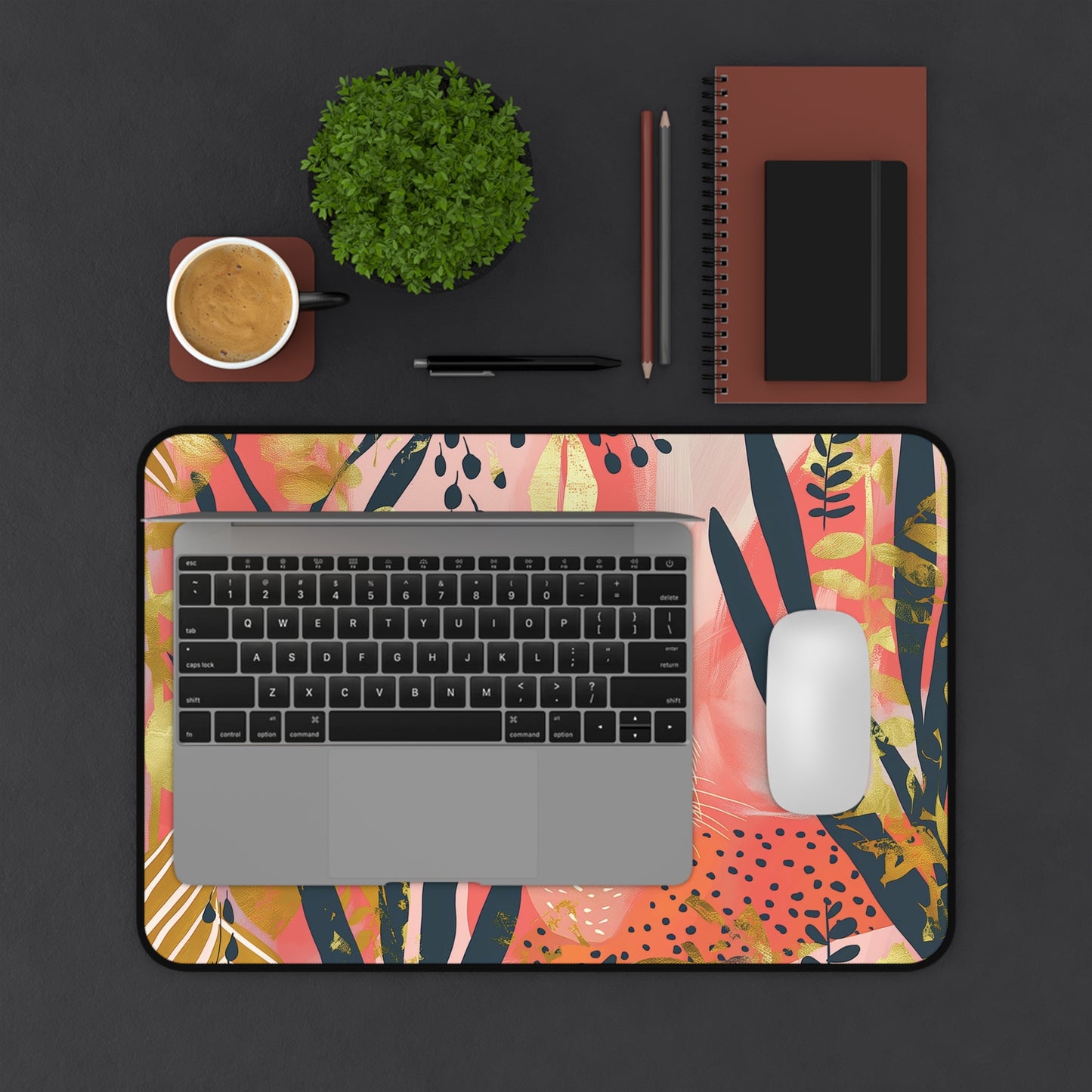 Leopard Jungle Desk Mat | Neoprene Mouse Pad | Anti-Slip Office Desk Mat | 3 Sizes Available