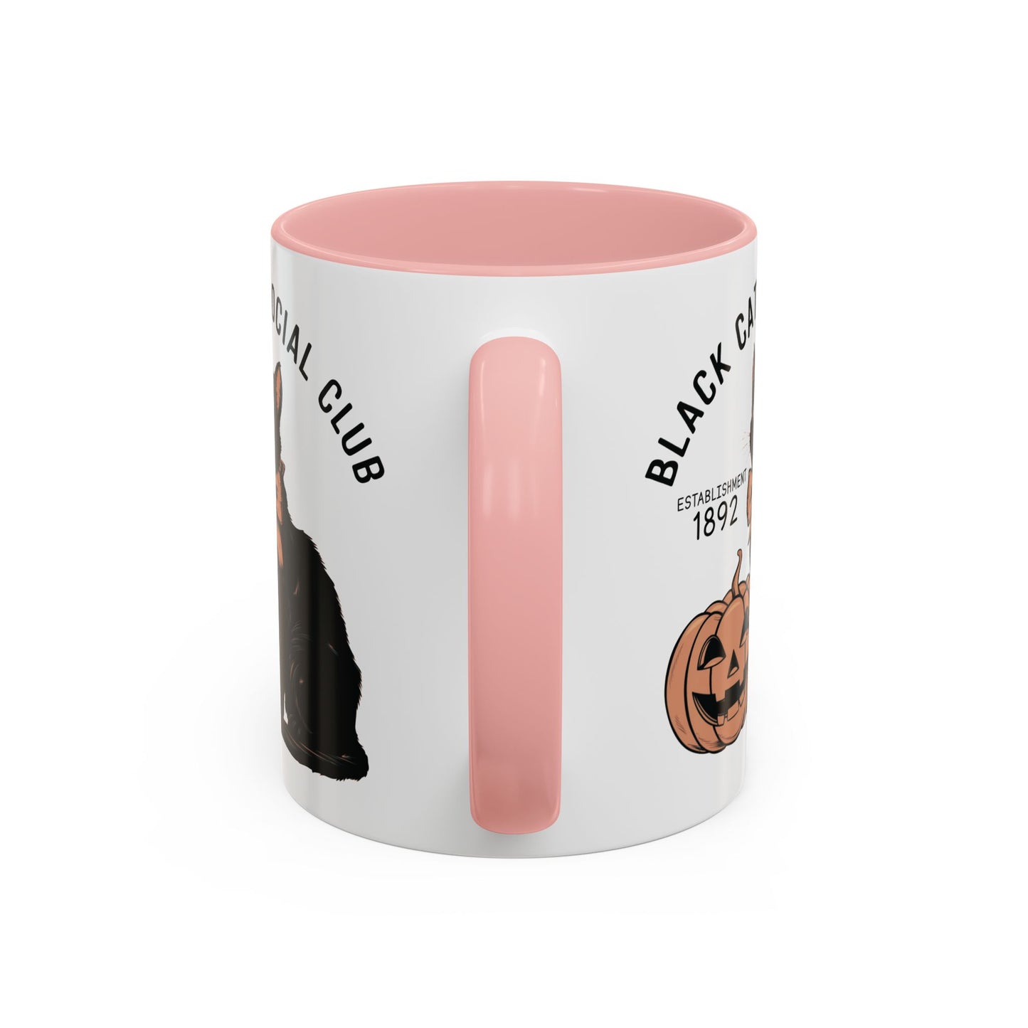 Black Cat Social Club Mug | Halloween Cat and Pumpkin Design | Spooky Coffee Mug | Fall Drinkware Gift