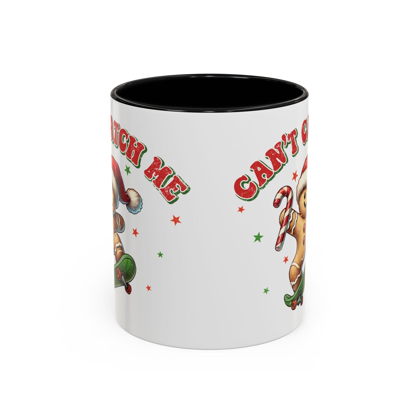 Can't Catch Me Gingerbread Mug - Fun Holiday Skateboarding Gingerbread Design - Perfect for Christmas Cheer