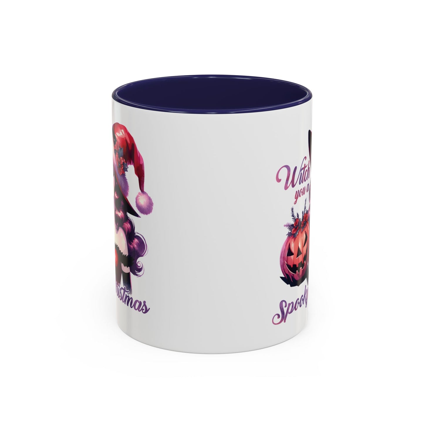 Witch You a Spooky Christmas Mug - Festive Witch and Jack-O'-Lantern Design - Perfect for Halloween and Christmas Lovers