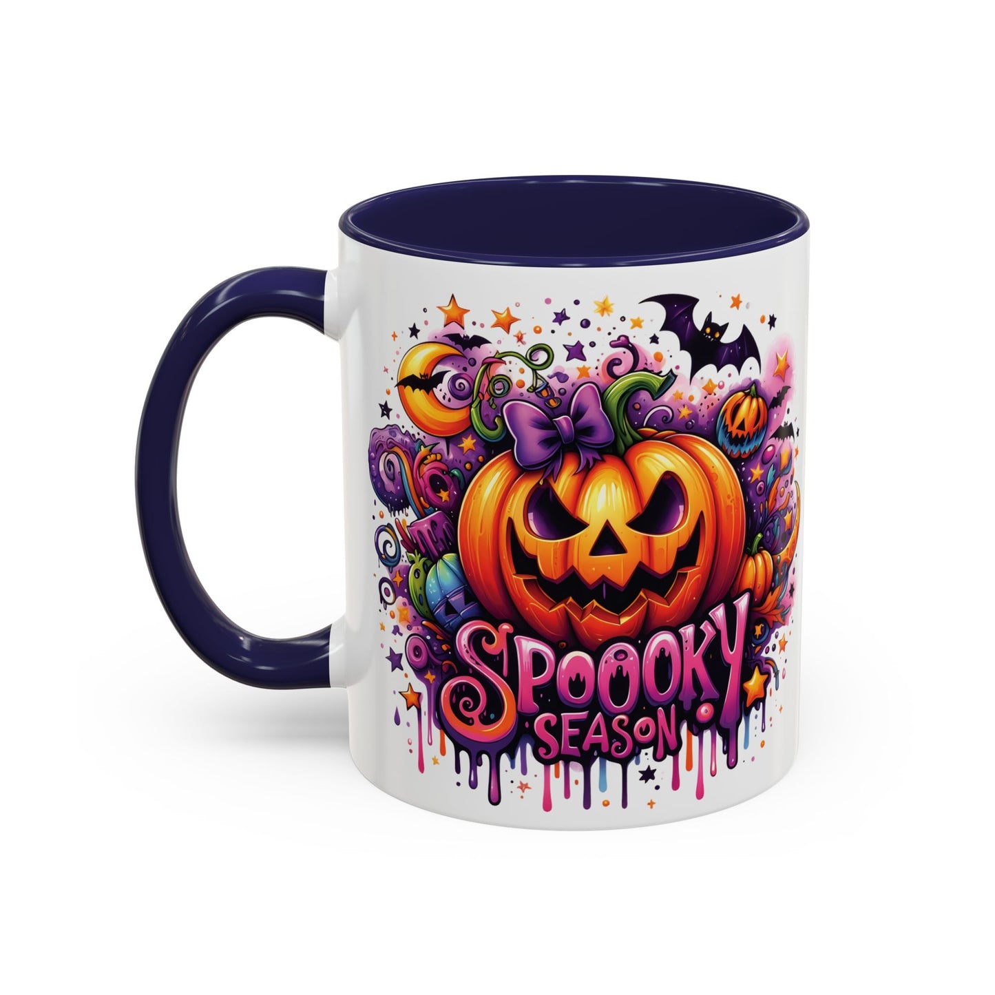 Spooky Season Halloween Mug | Colorful Jack-O'-Lantern Design | 11oz and 15oz Ceramic Coffee Cup