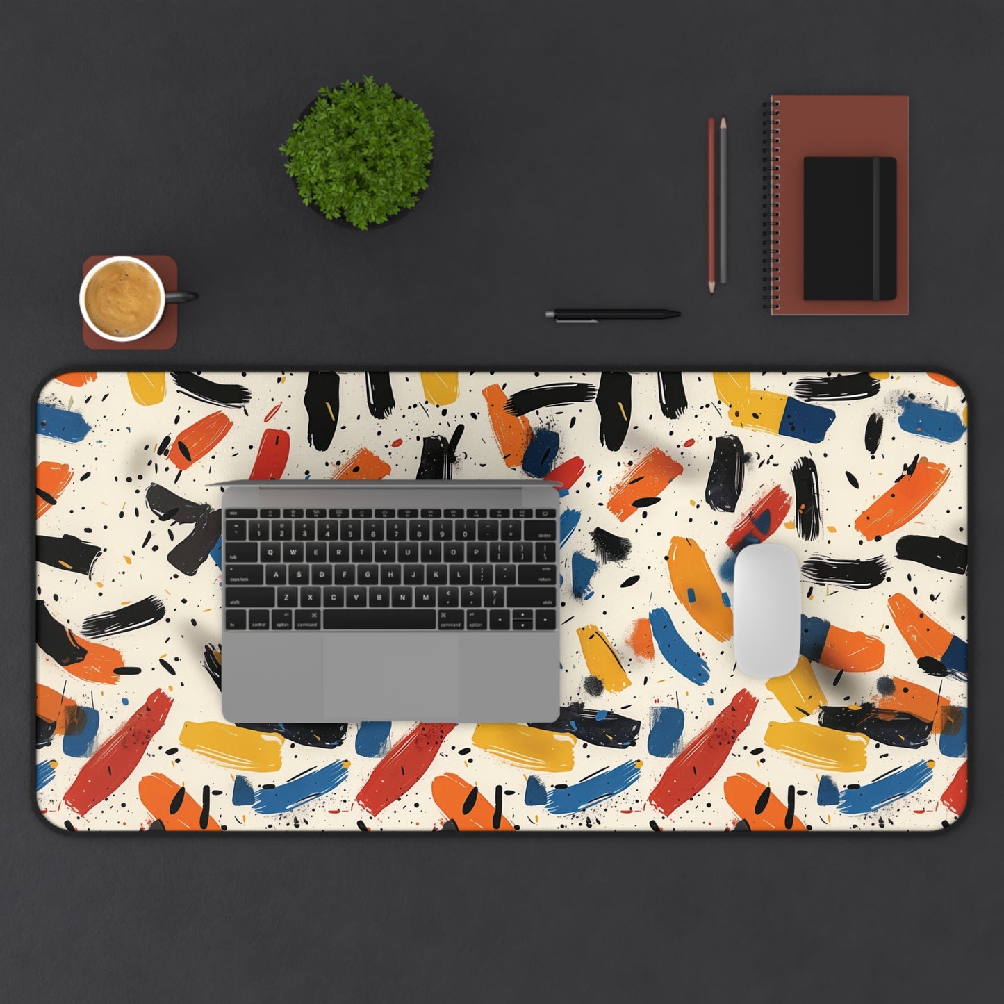 Abstract Brushstroke Desk Mat | Neoprene | Anti-Slip | 3 Sizes